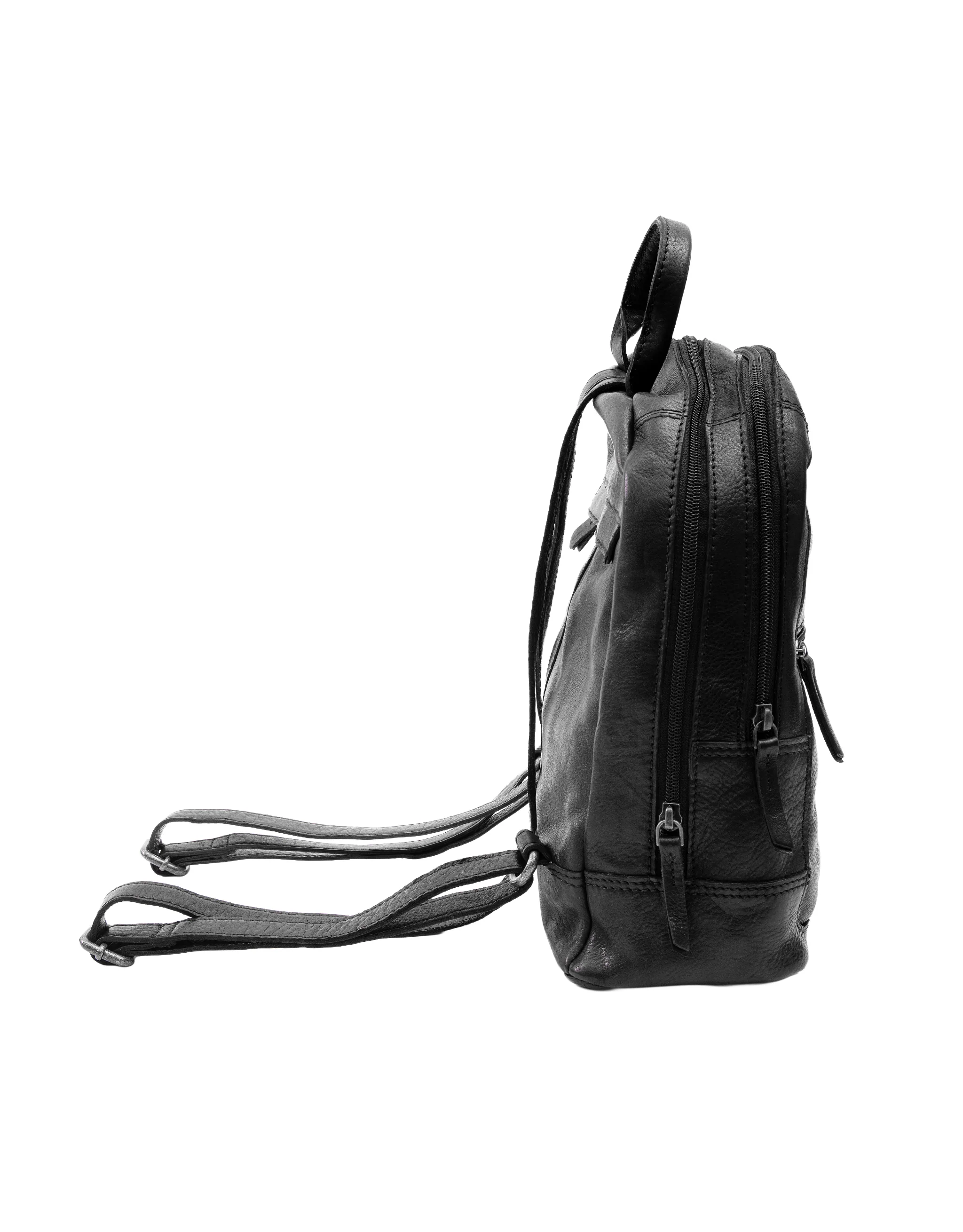 Leather Backpack - Black - Image 3
