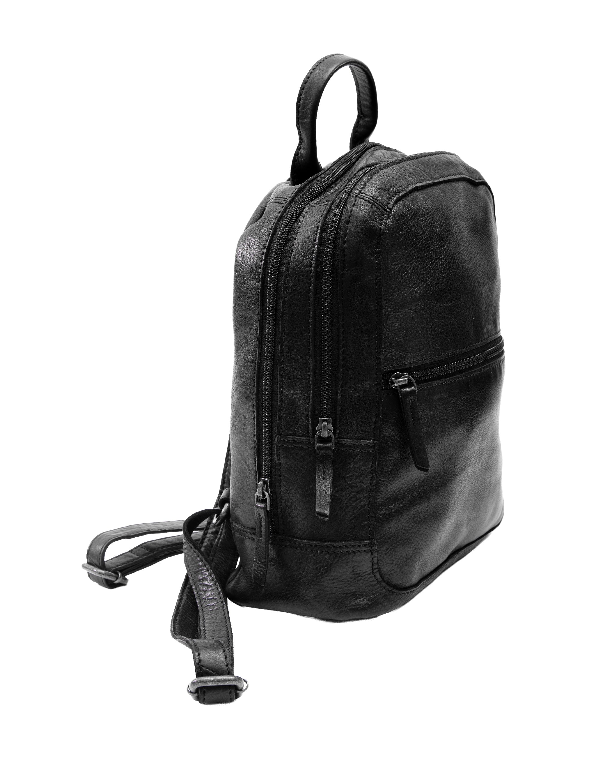 Leather Backpack - Black - Image 4