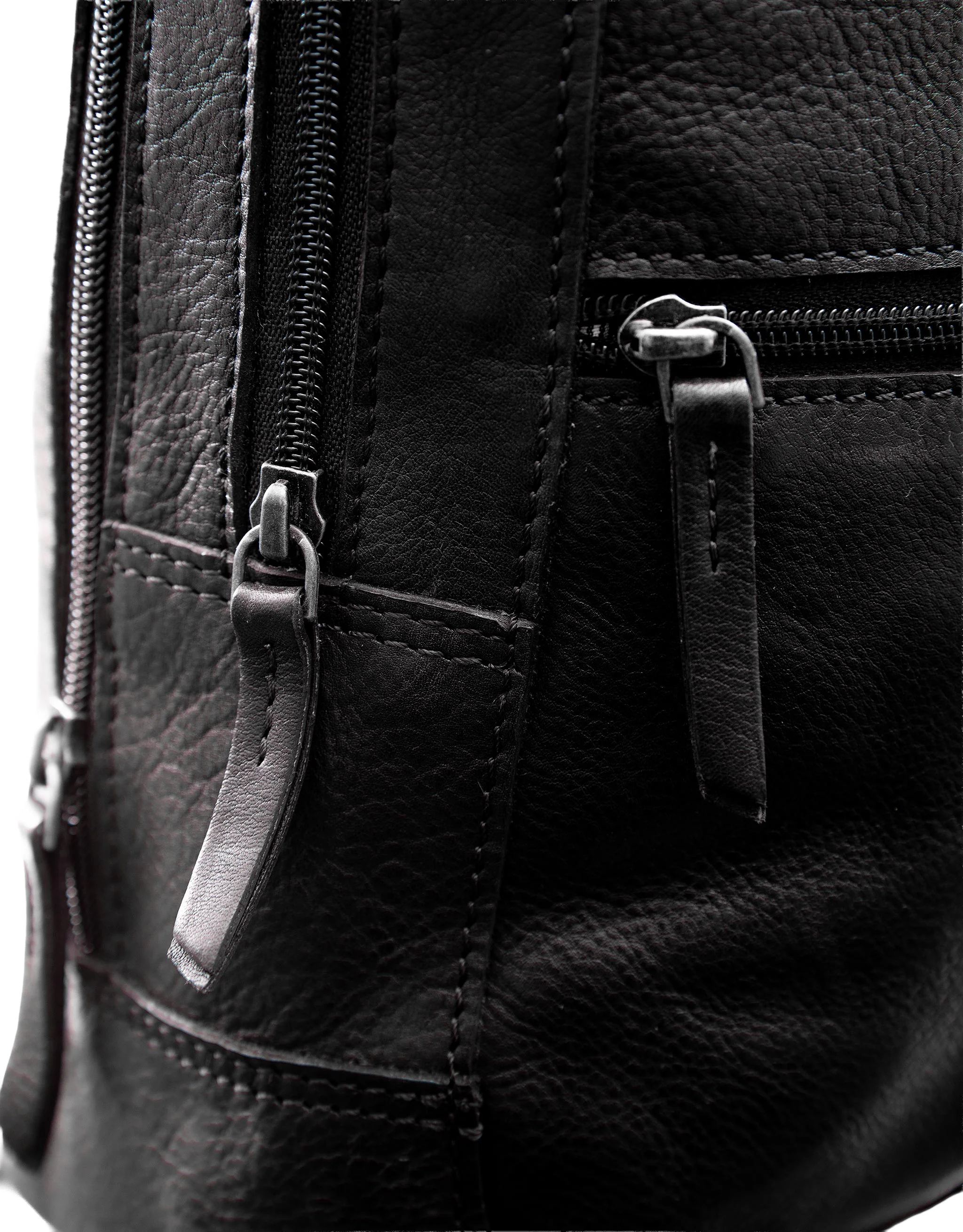 Leather Backpack - Black - Image 6
