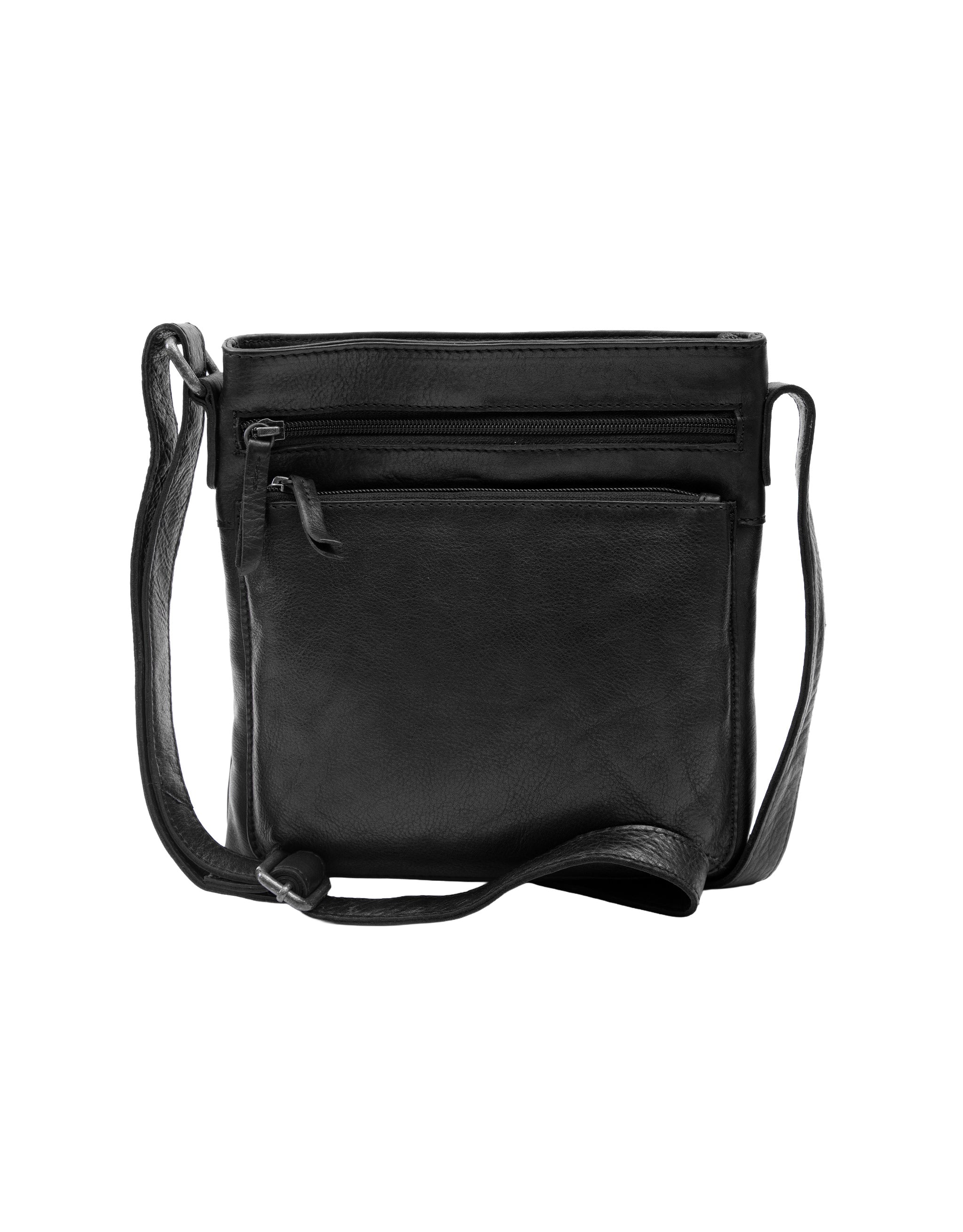Leather Cross Body Bag - Black - Image 3