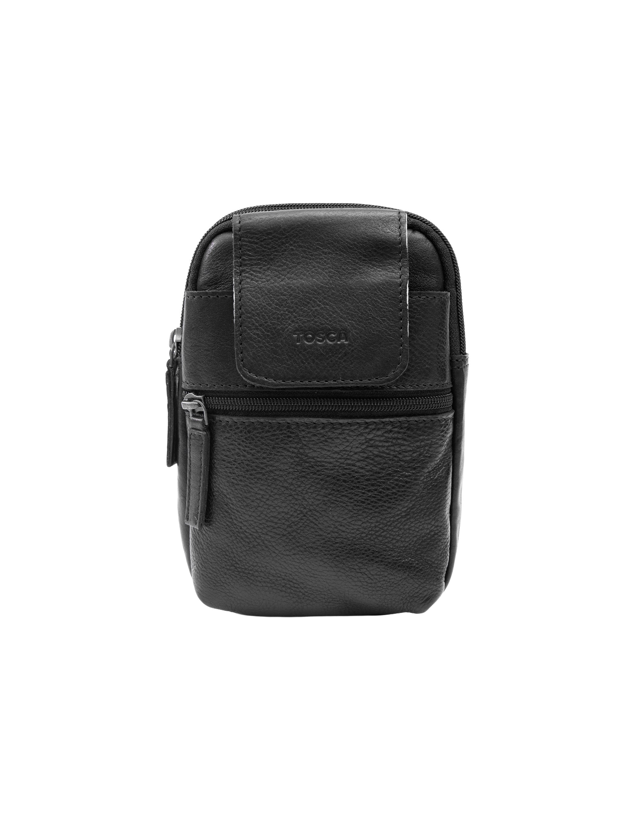 Leather Cross Body Phone Organiser - Black - Image 3