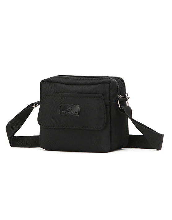 Louies Berry Small Shoulder Bag 2 Zip - Black