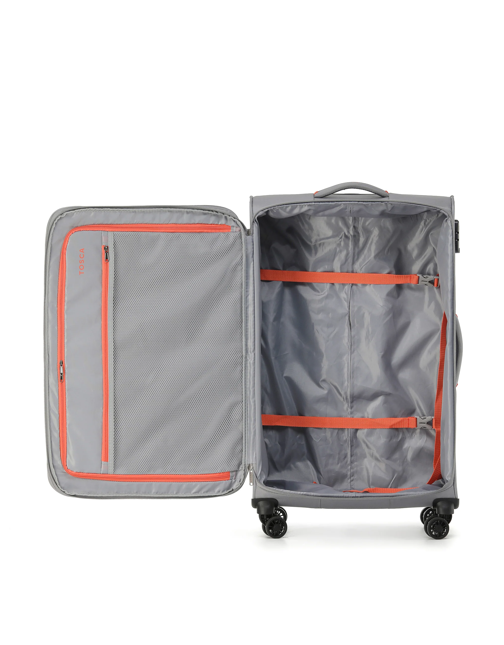Luna Lite 77cm Large Soft Suitcase - Grey - Image 3