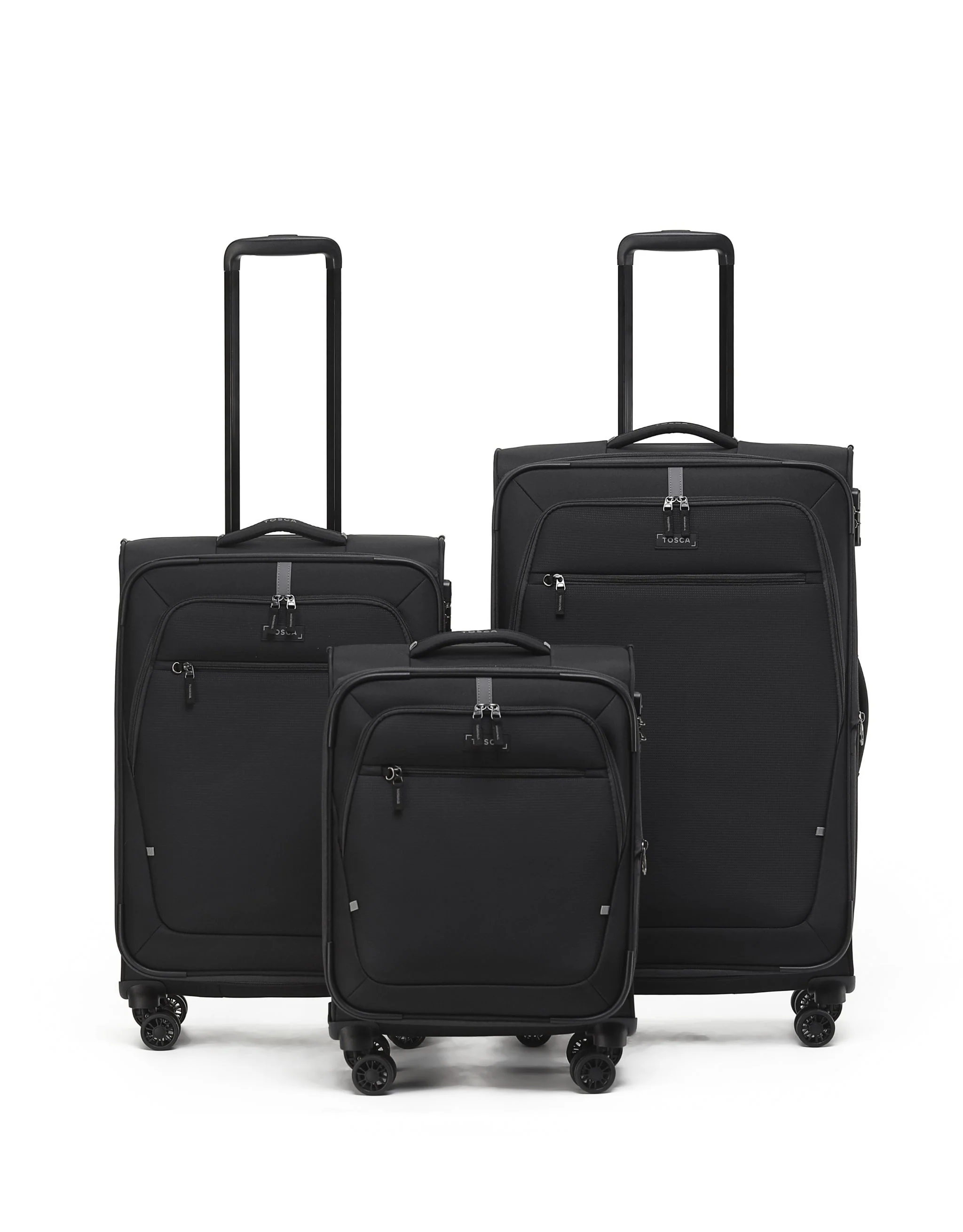 Luna Lite Soft Suitcase 3 Piece Set - Black - Image 2