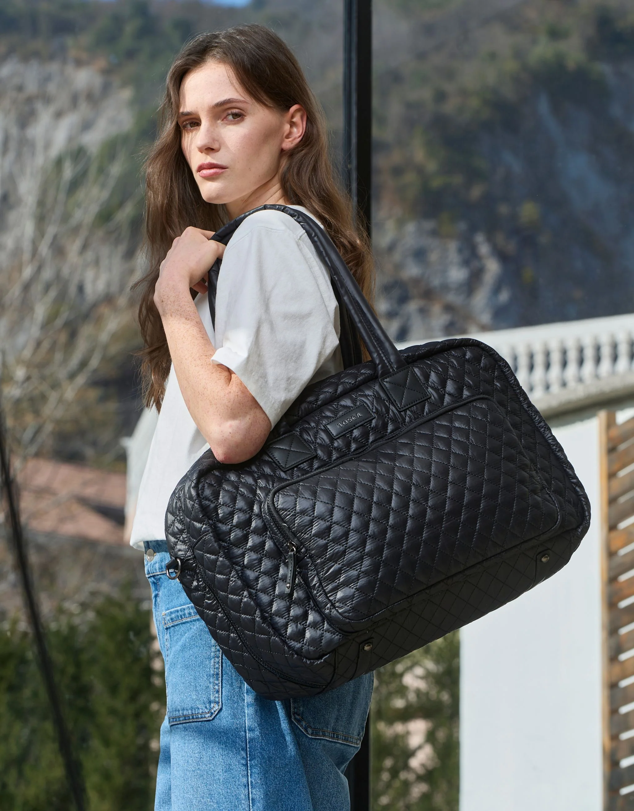 Metro Large Travel Split Tote Bag - Black - Image 6