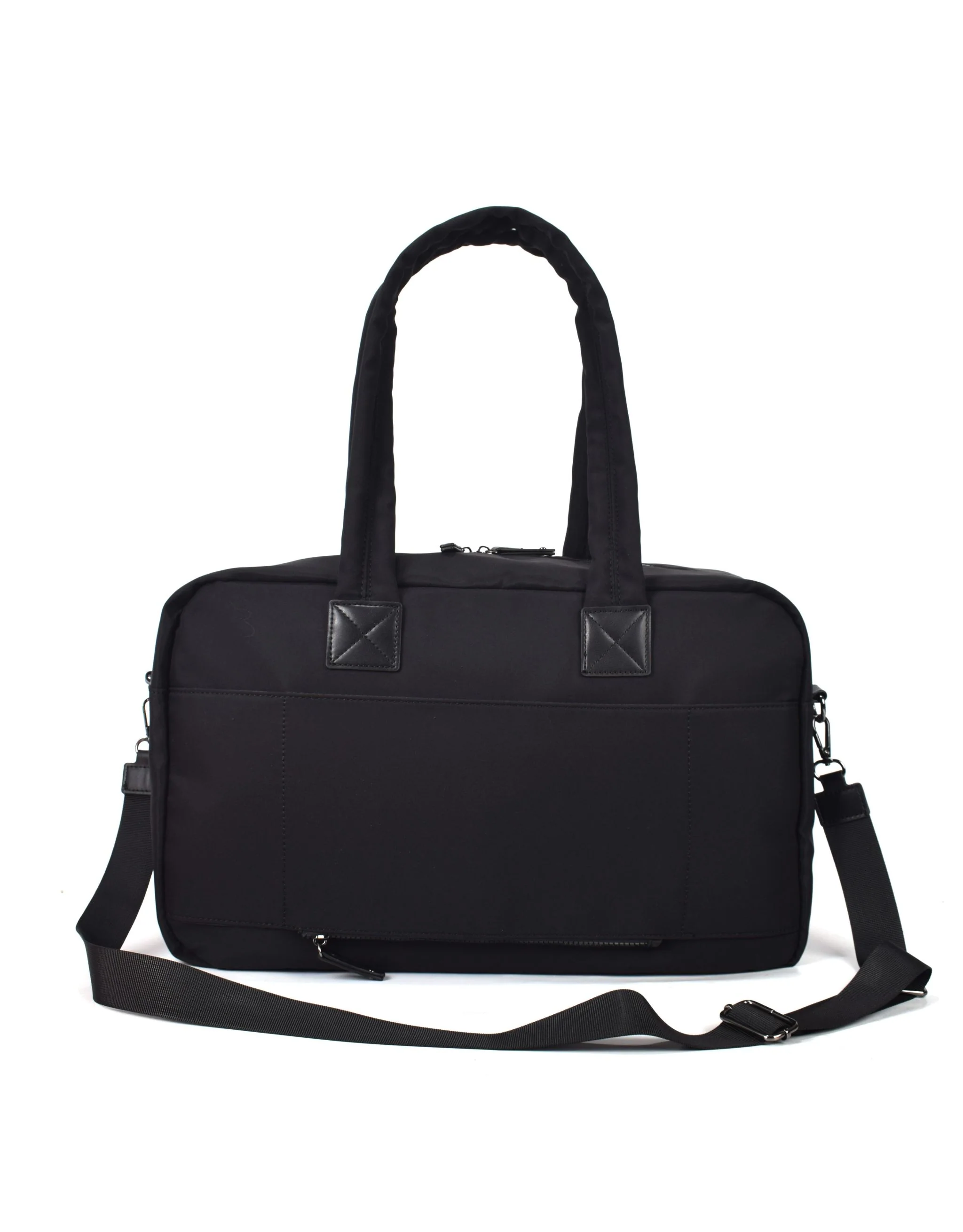 Metro Large Travel Split Tote Bag - Black Nylon - Image 2