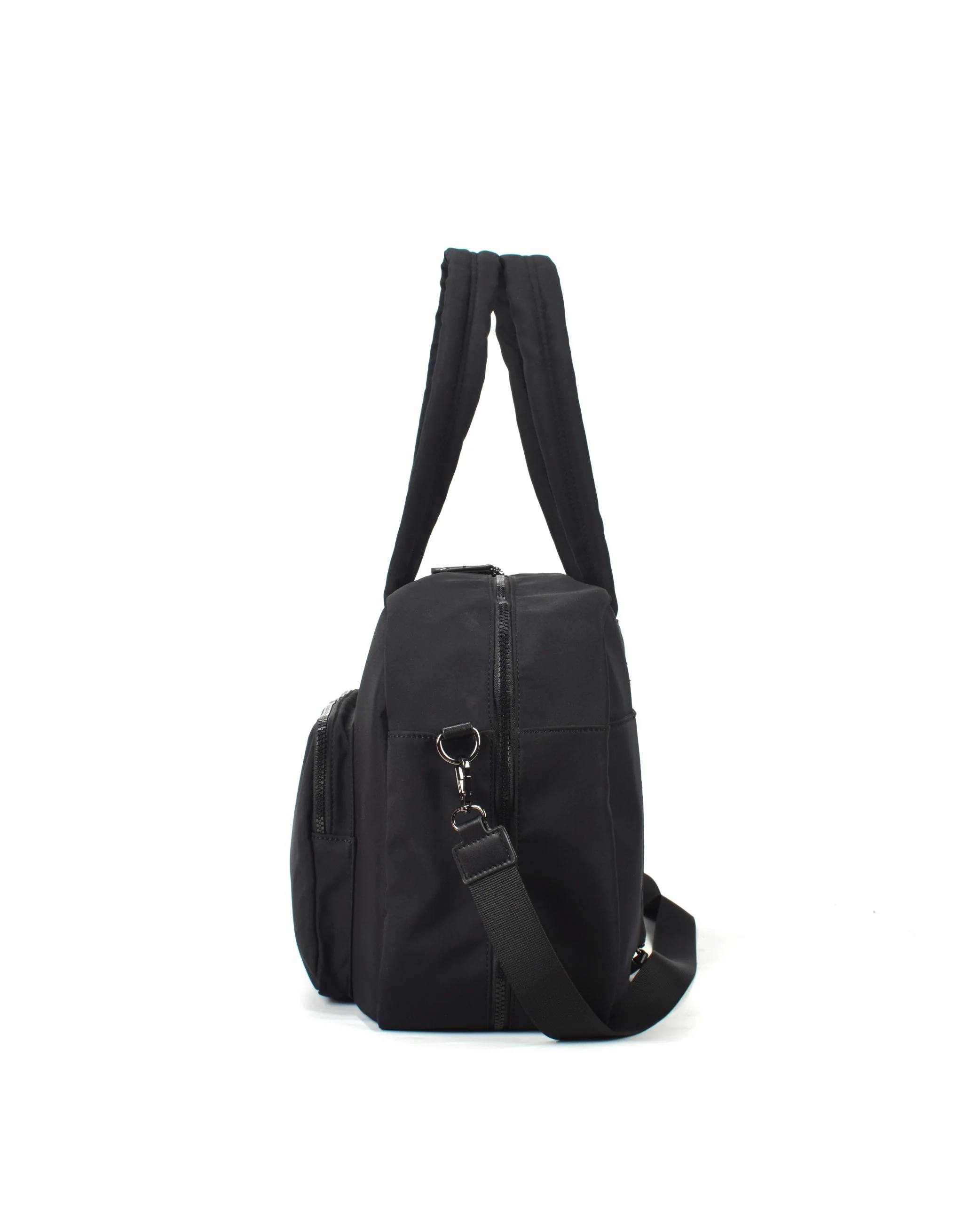 Metro Large Travel Split Tote Bag - Black Nylon - Image 3