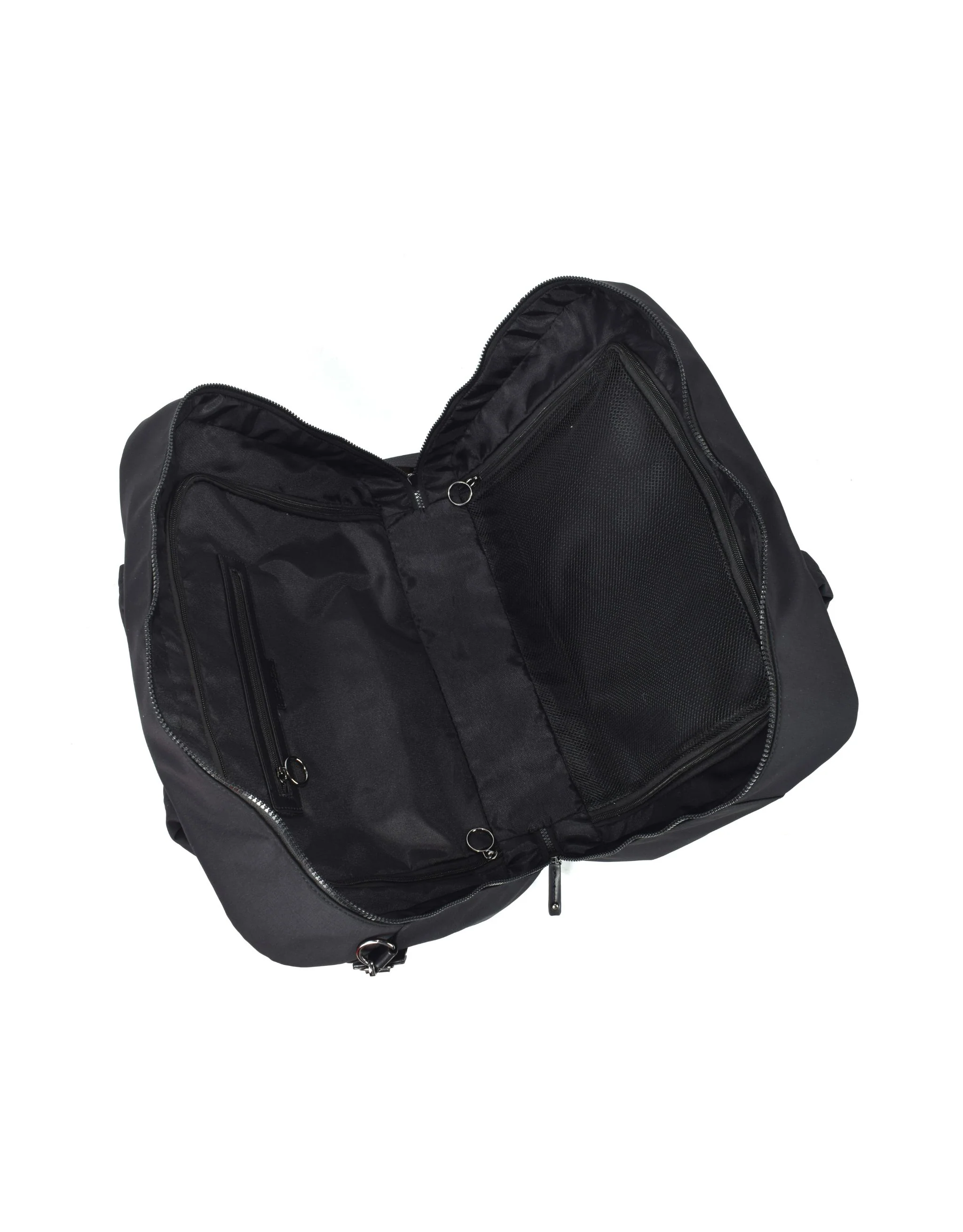 Metro Large Travel Split Tote Bag - Black Nylon - Image 4