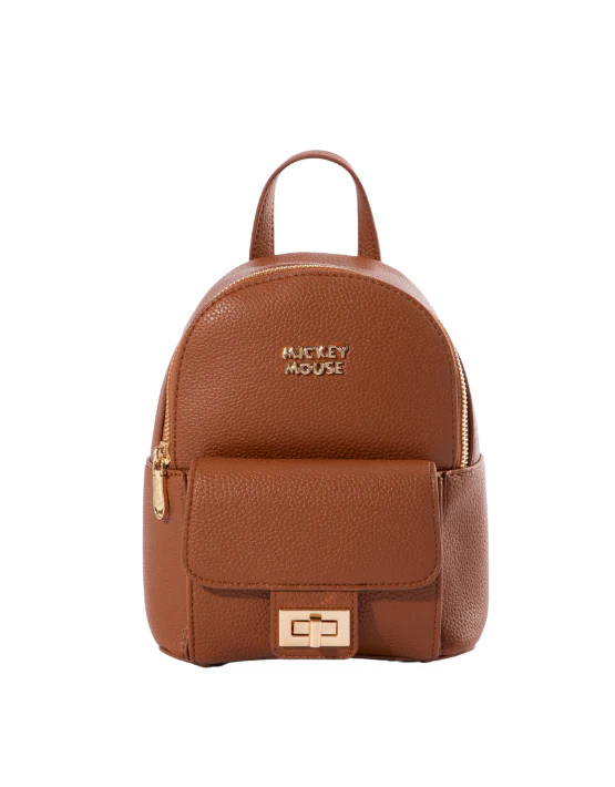 Mickey Mini Pebbled Backpack - Brown