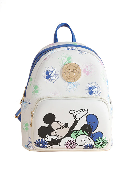 Mickey Mouse In The Flowers PU Backpack - White