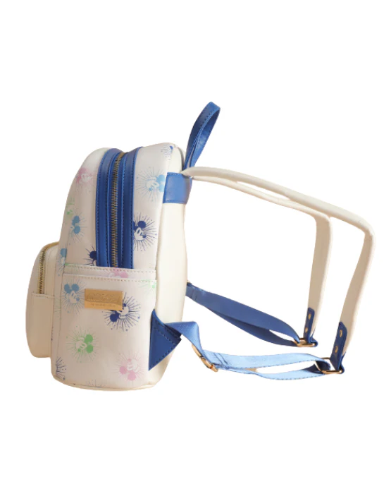 Mickey Mouse In The Flowers PU Backpack - White - Image 3