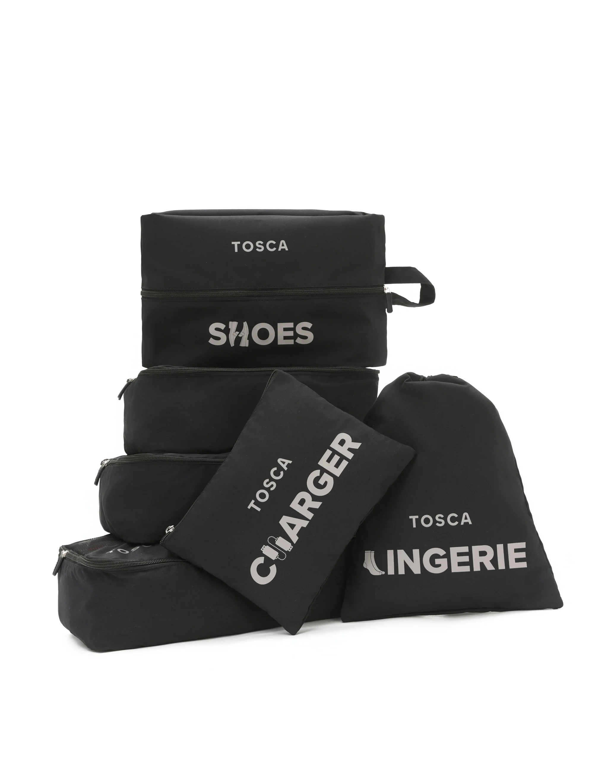 Packing Organiser - Black Set of 6