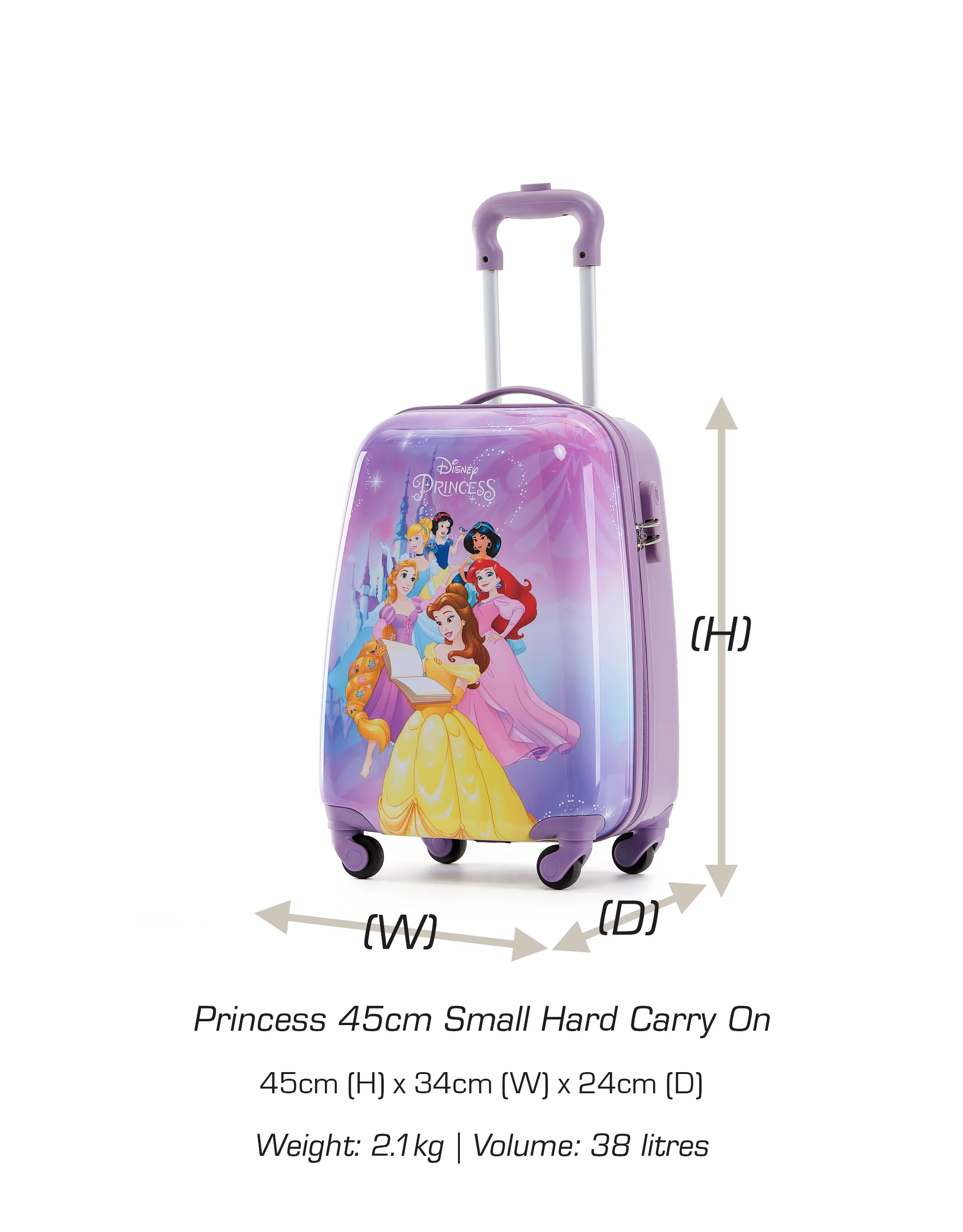 Disney Princess 45cm Small Hard Carry On - Purple - Image 7