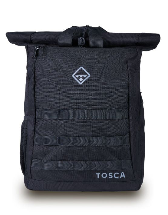 Roll Top Backpack - Black - Image 3