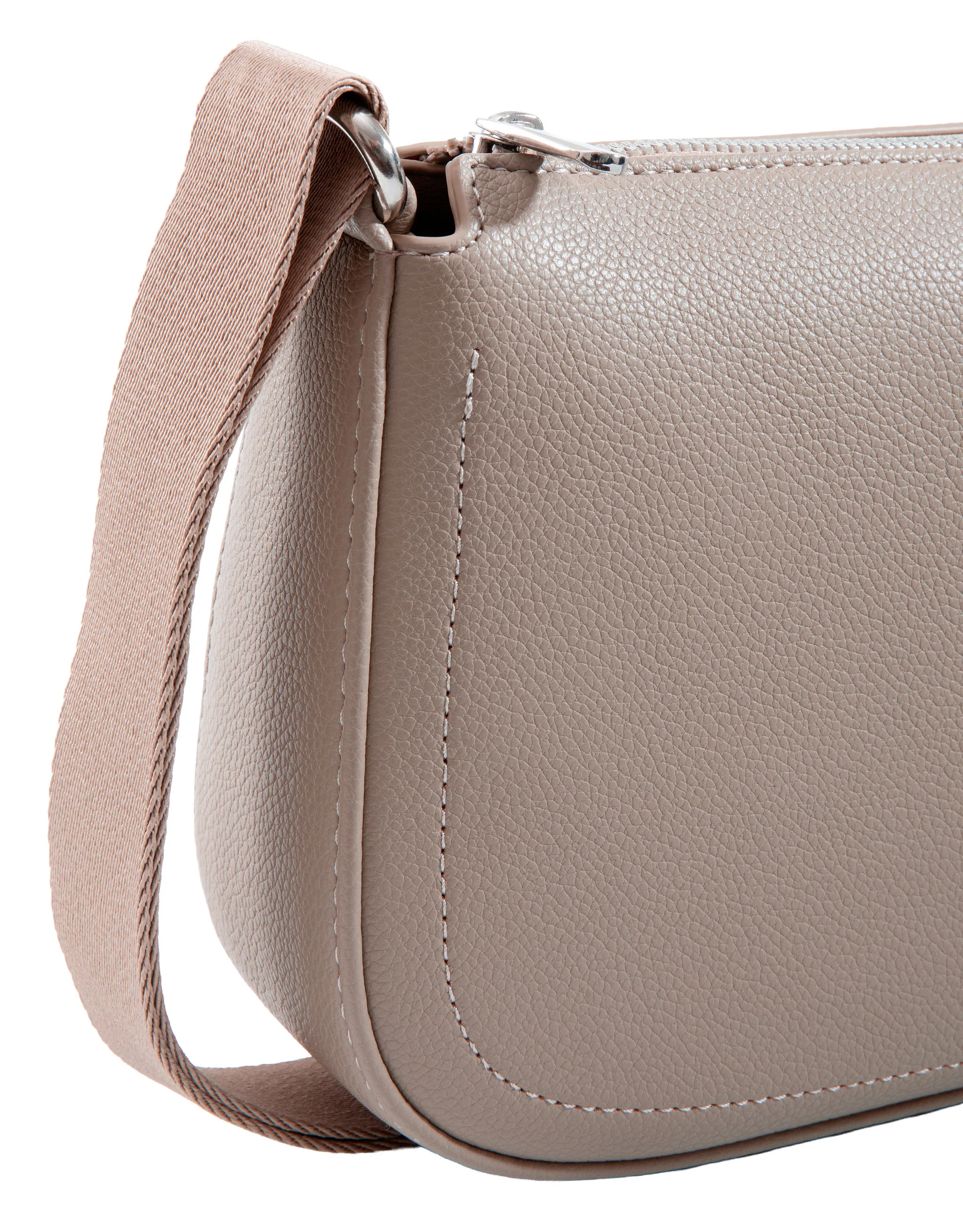 Small Crossbody Handbag - Taupe - Image 4