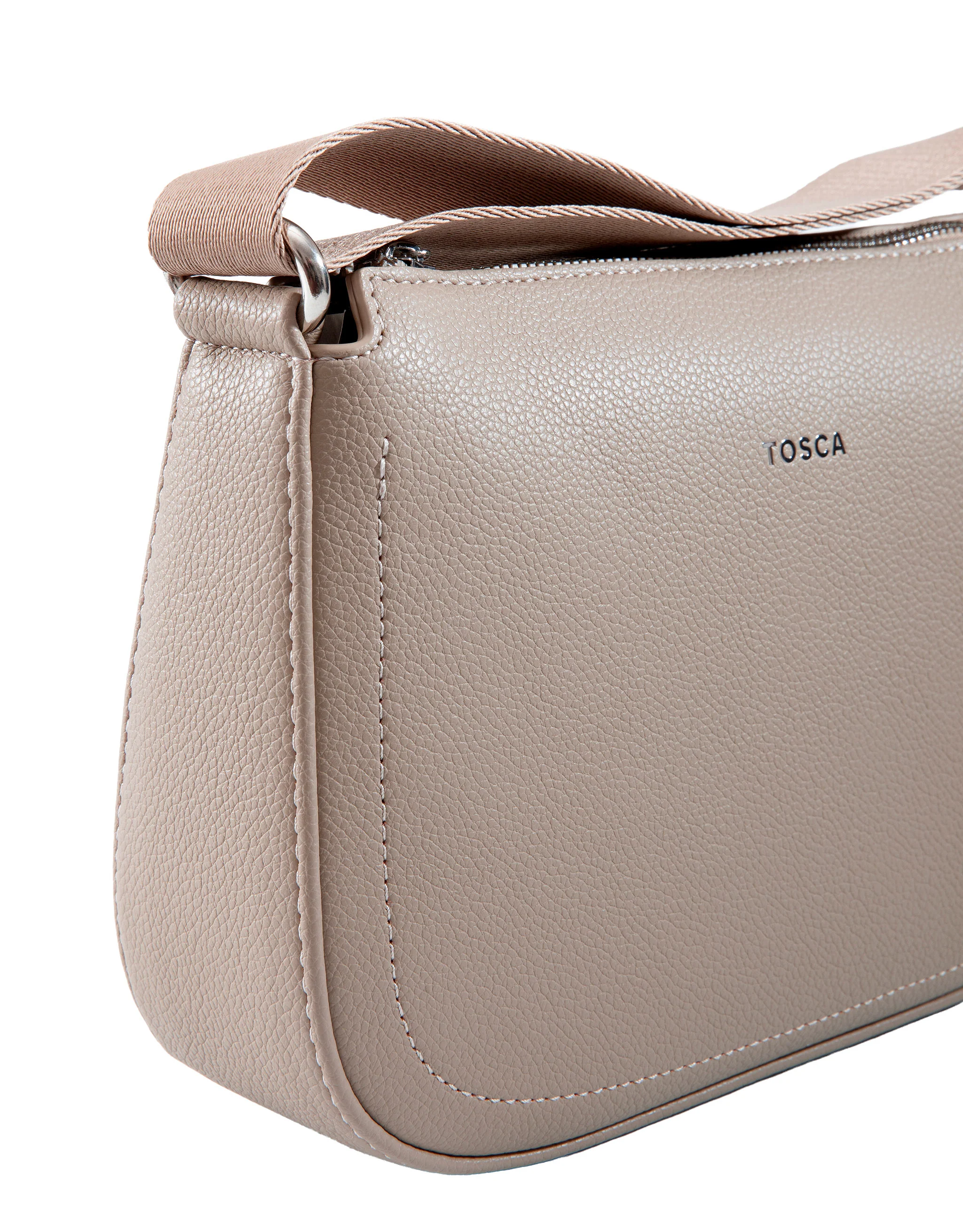 Small Crossbody Handbag - Taupe - Image 5