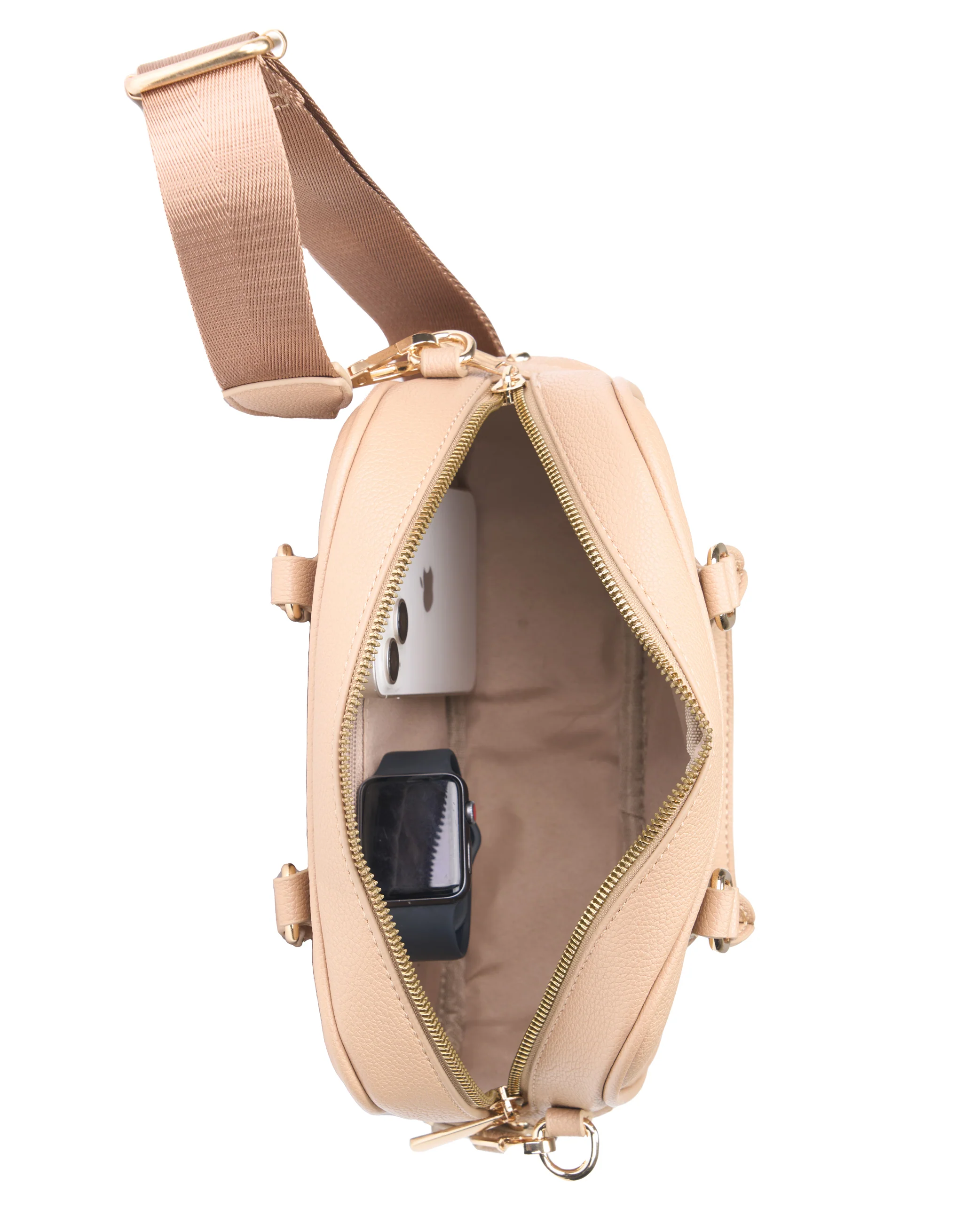 Small Mini Bowler Handbag - Natural - Beige - Image 3