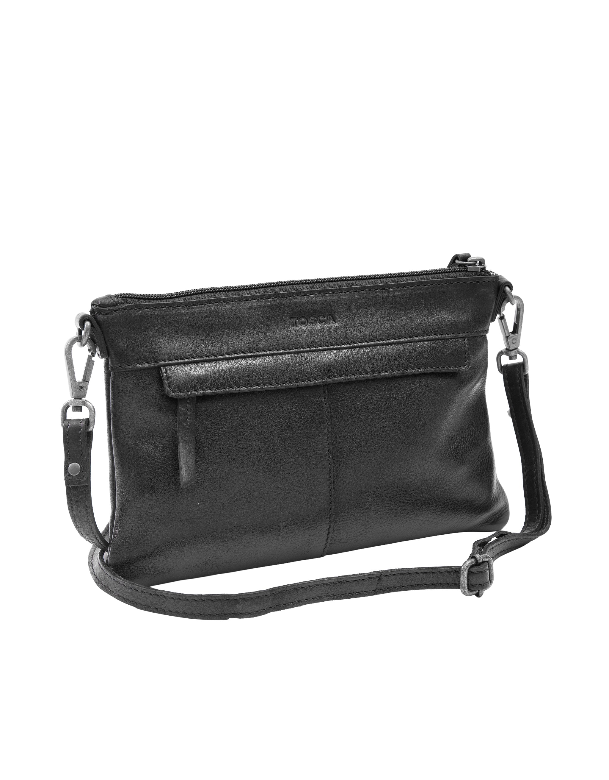 Soft Leather Cross Body Bag - Black - Image 3