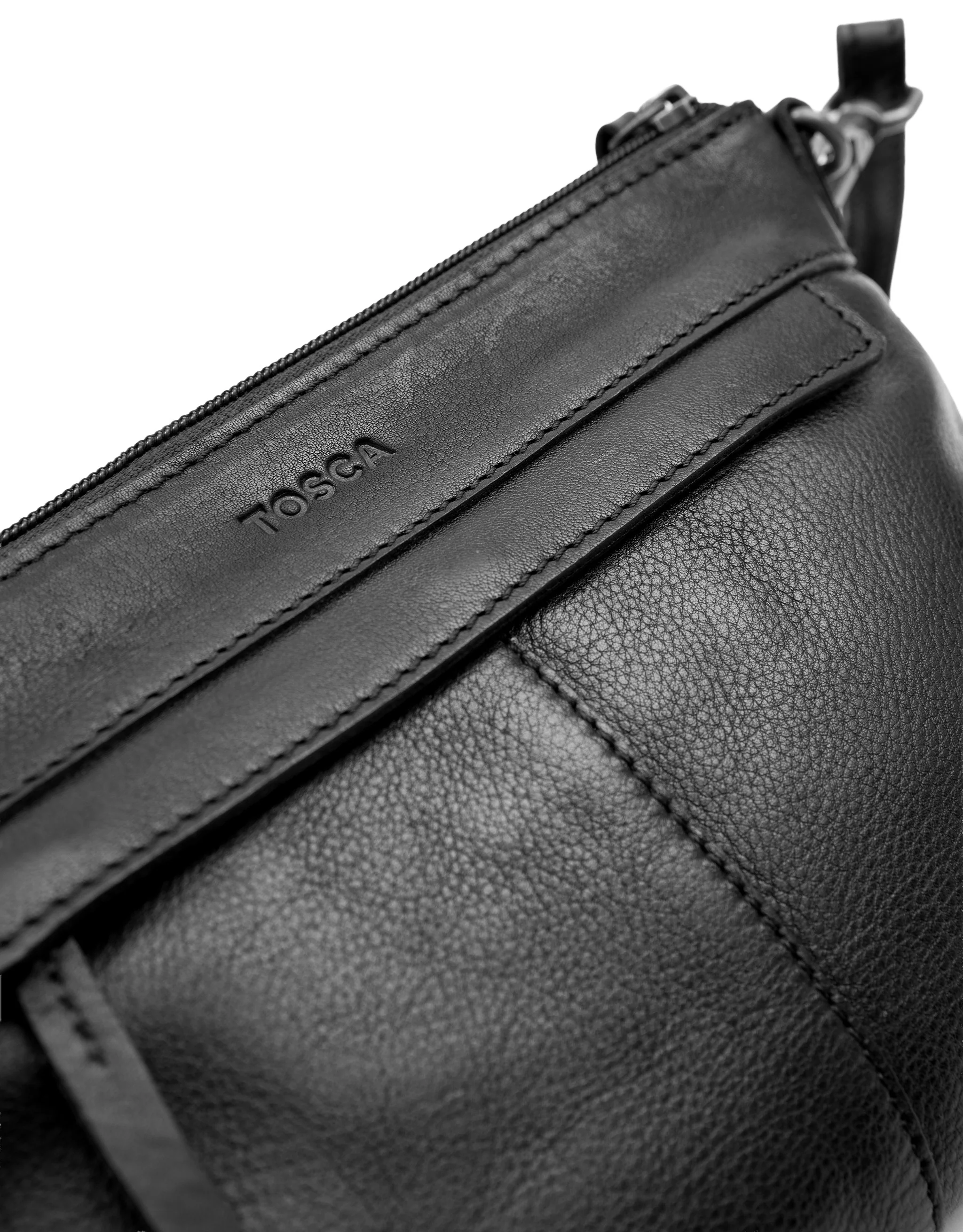 Soft Leather Cross Body Bag - Black - Image 4