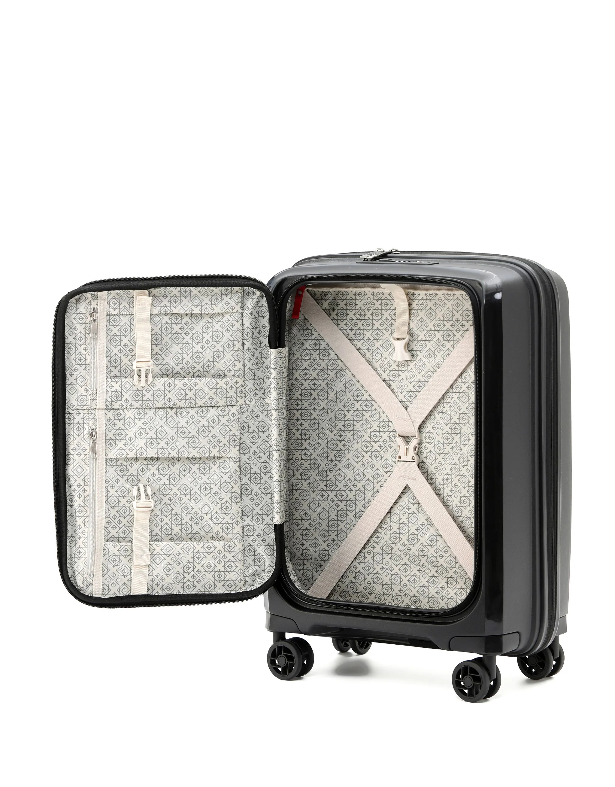 Space-X 55cm Small Dual Opening Hard Suitcase Carry On - Black - Image 5