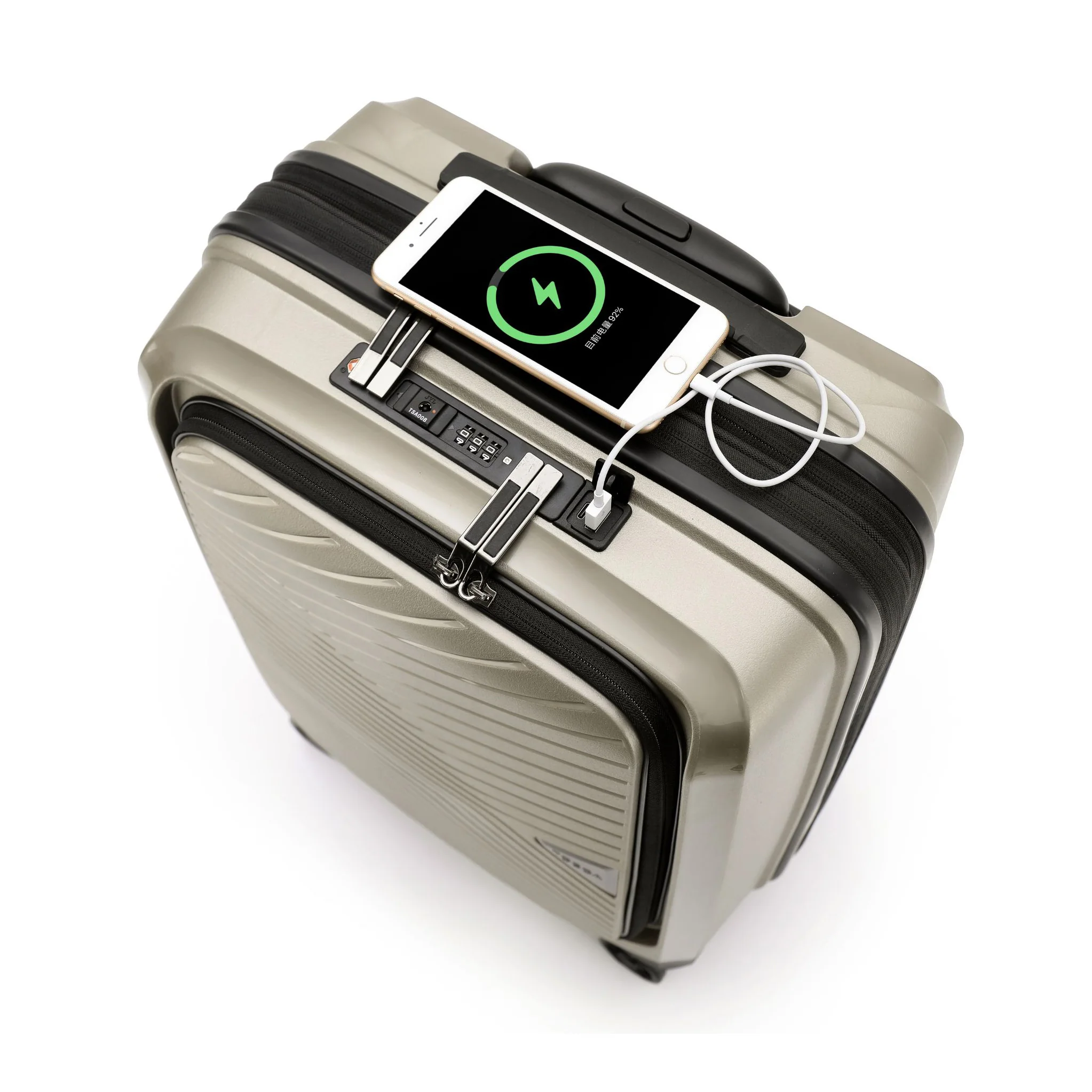 Space-X 55cm Small Hard Laptop Carry On - Champagne - Image 4