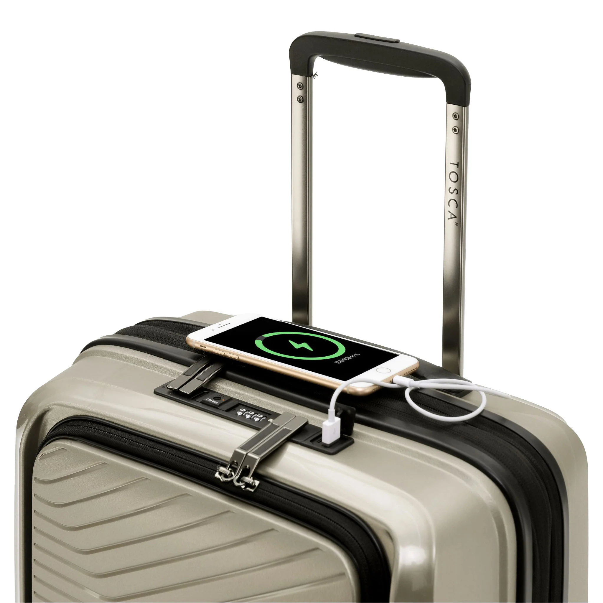 Space-X 55cm Small Hard Laptop Carry On - Champagne - Image 7