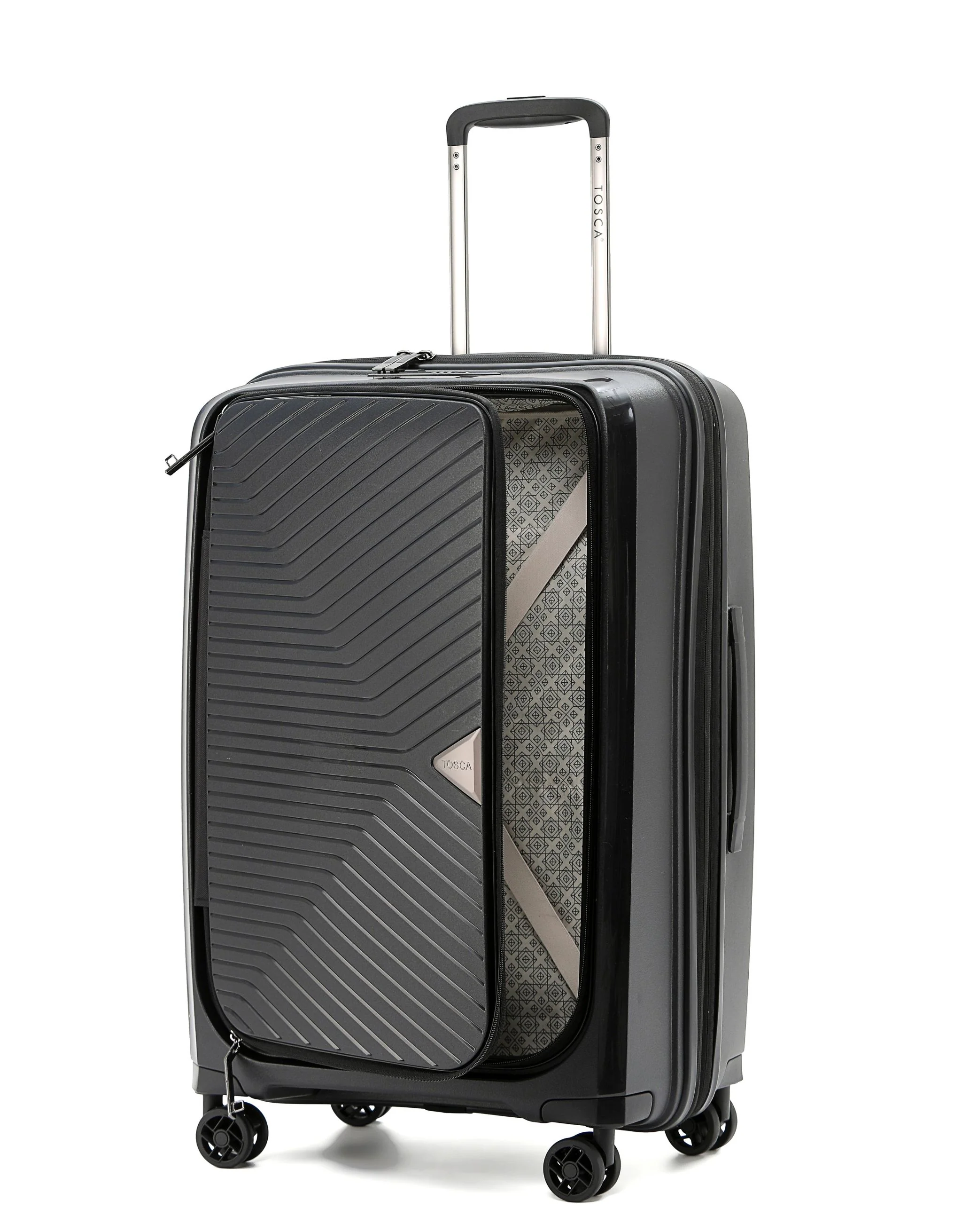 Space-X 66cm Medium Dual Opening Hard Suitcase - Black - Image 3