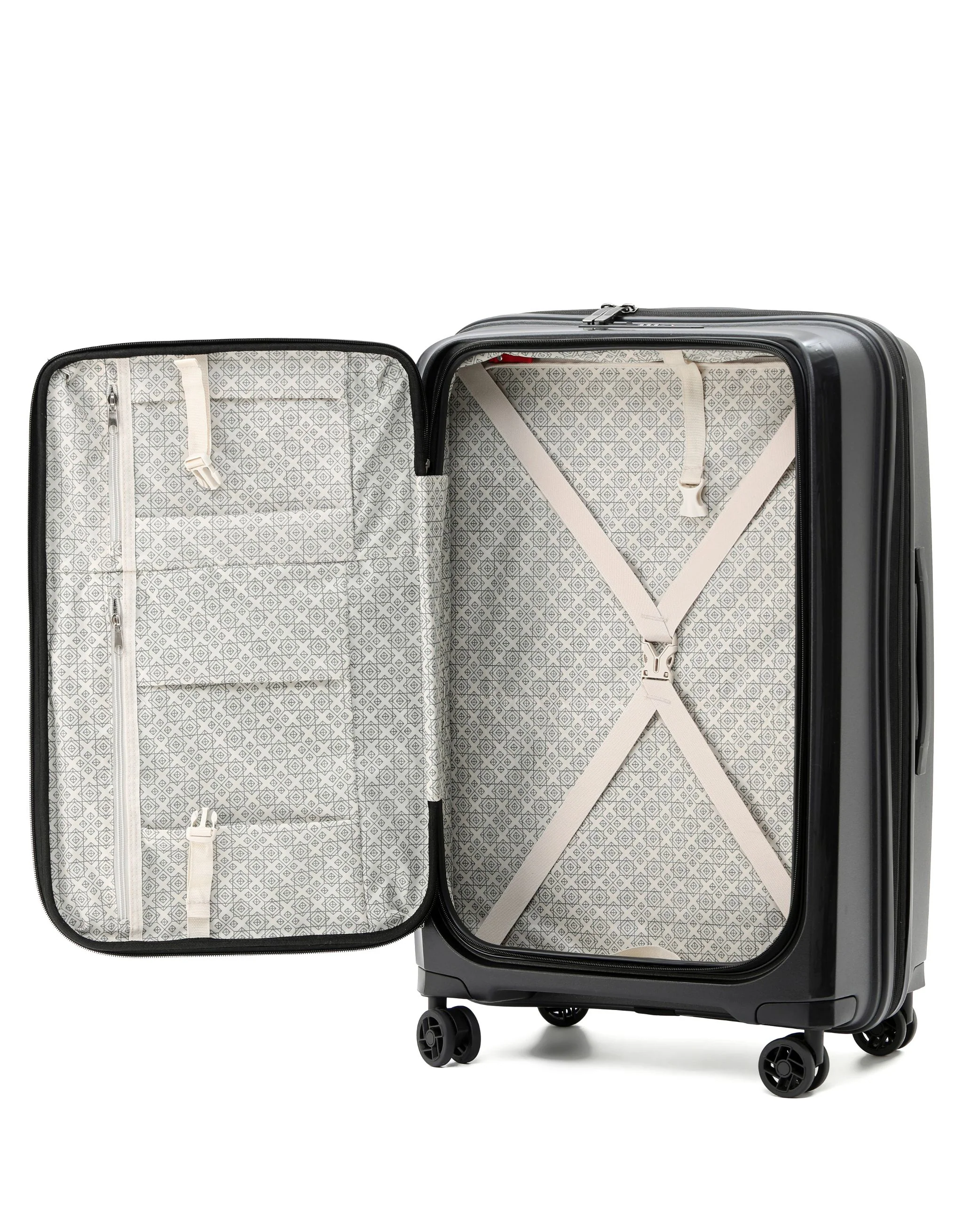 Space-X 66cm Medium Dual Opening Hard Suitcase - Black - Image 4