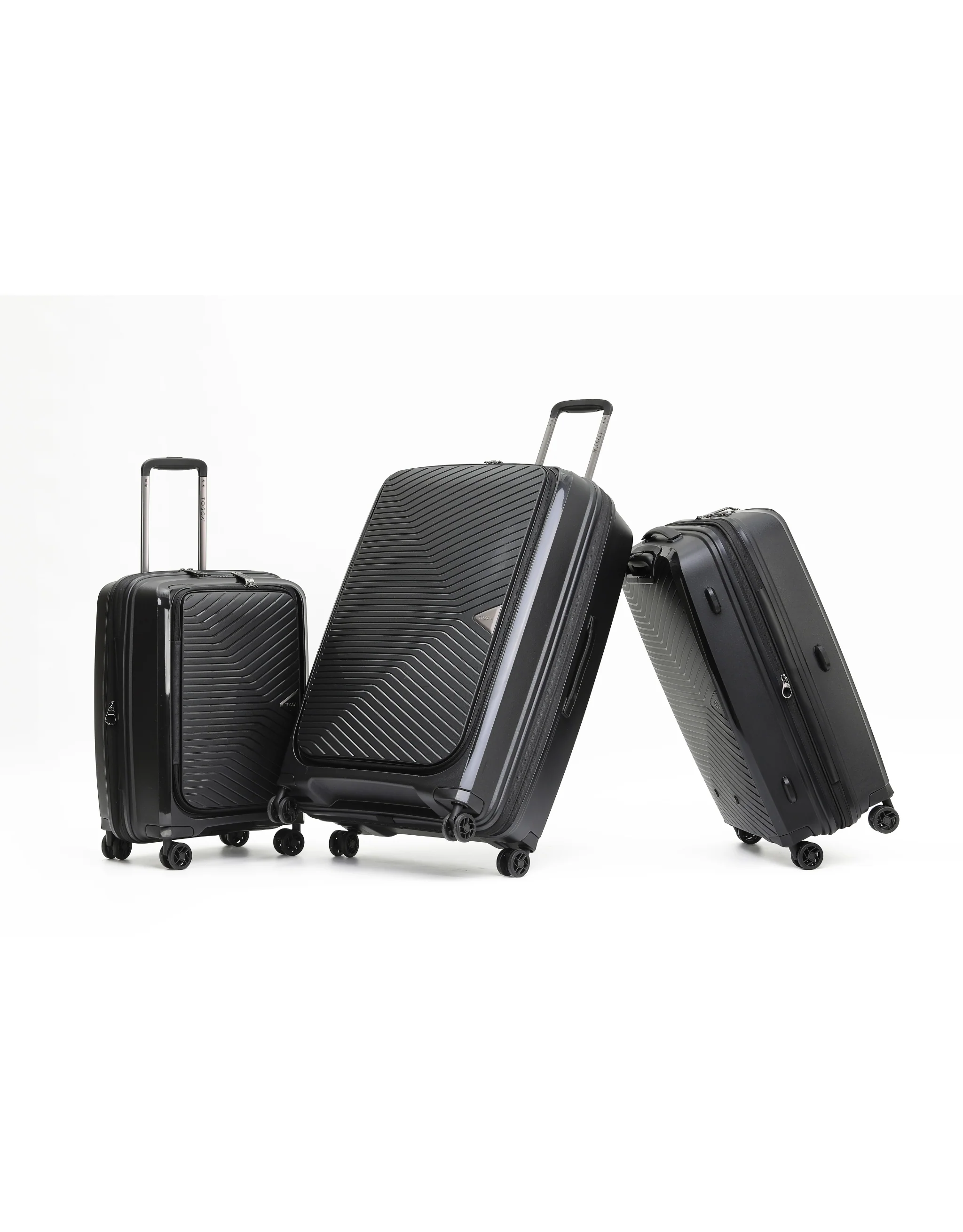 Space-X Dual Opening Hard Suitcase 3 Piece Set - Black - Image 10