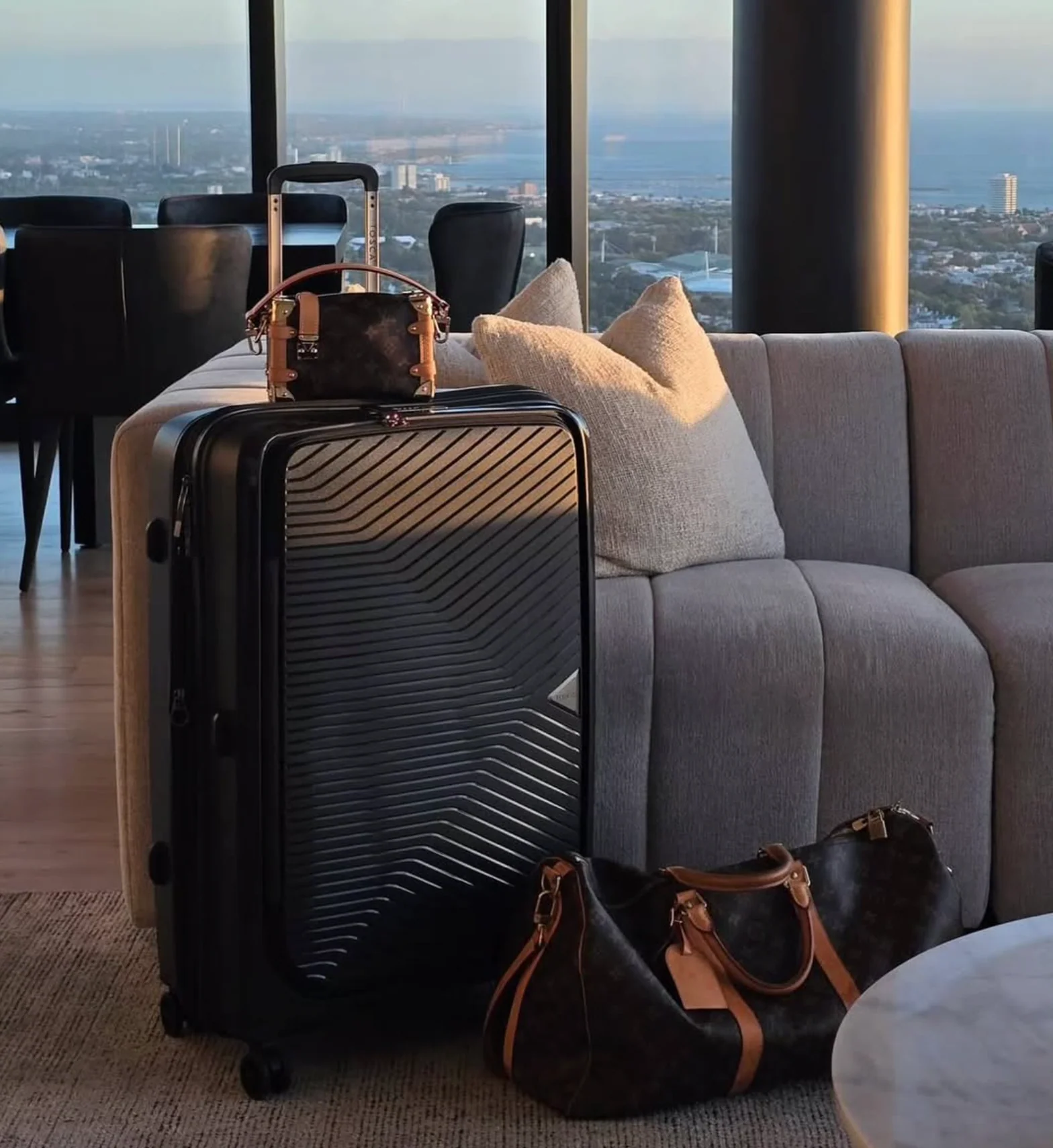 Space-X Dual Opening Hard Suitcase 3 Piece Set - Black - Image 11