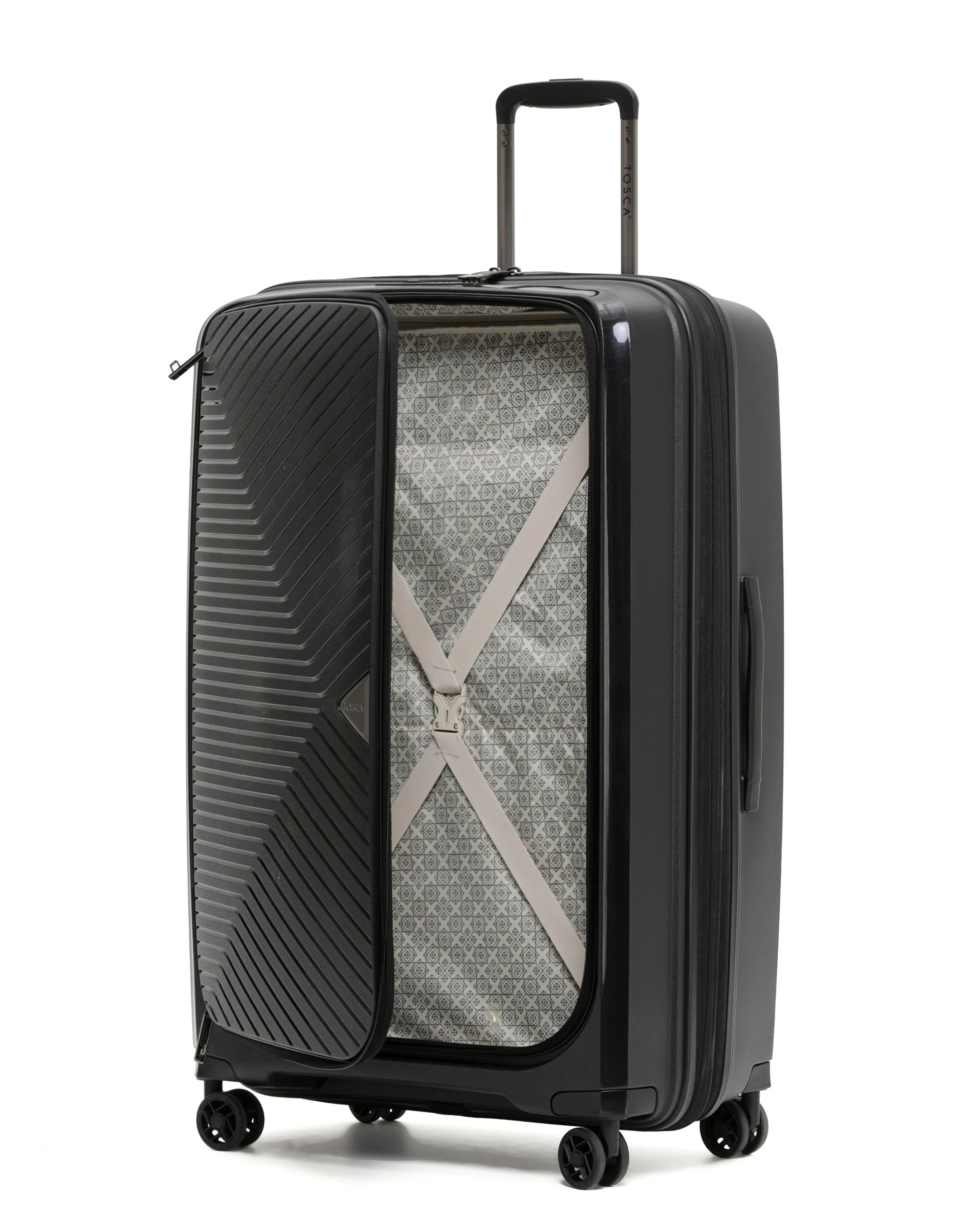 Space-X 76cm Large Dual Opening Hard Suitcase - Black - Image 3