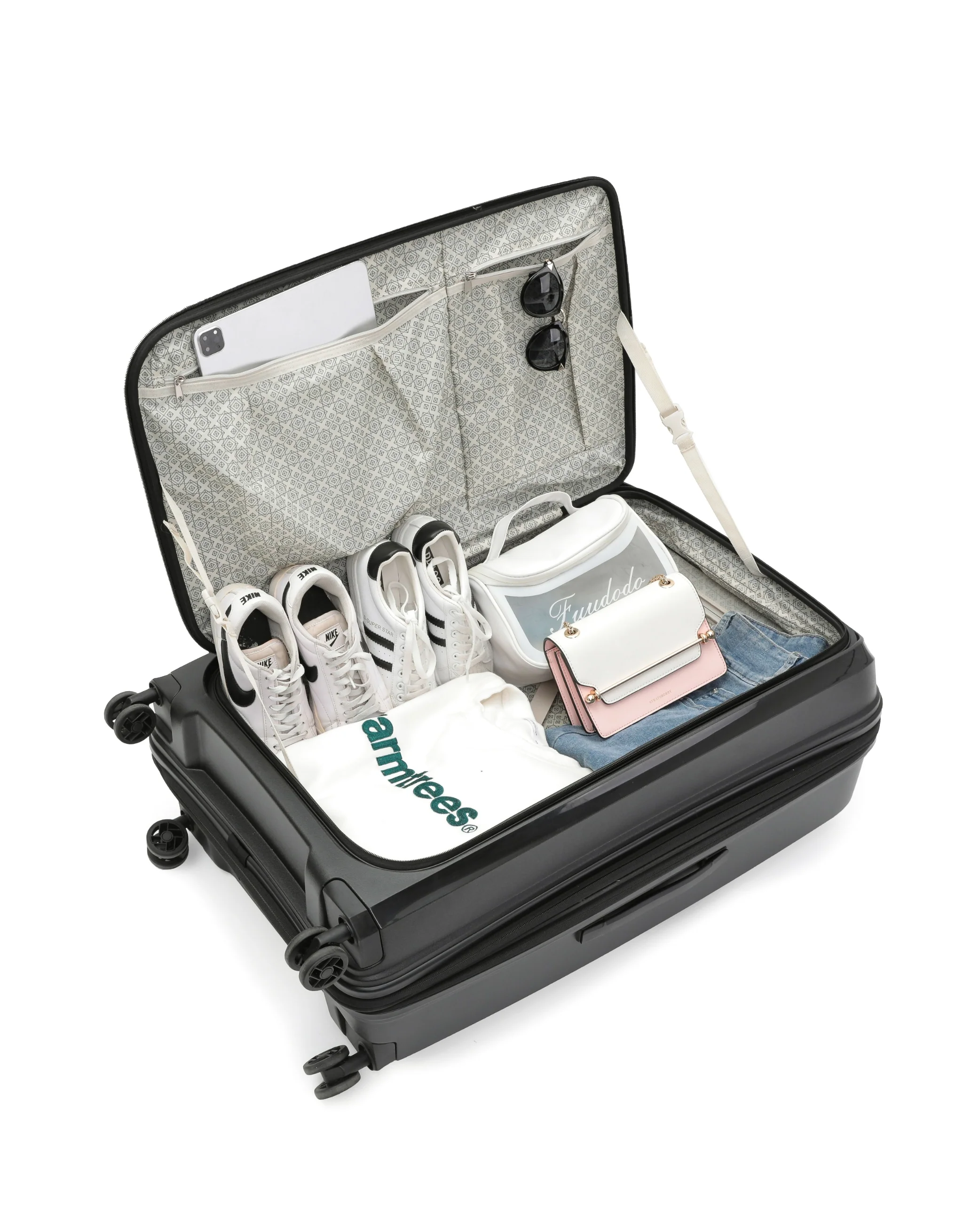 Space-X Dual Opening Hard Suitcase 3 Piece Set - Black - Image 4