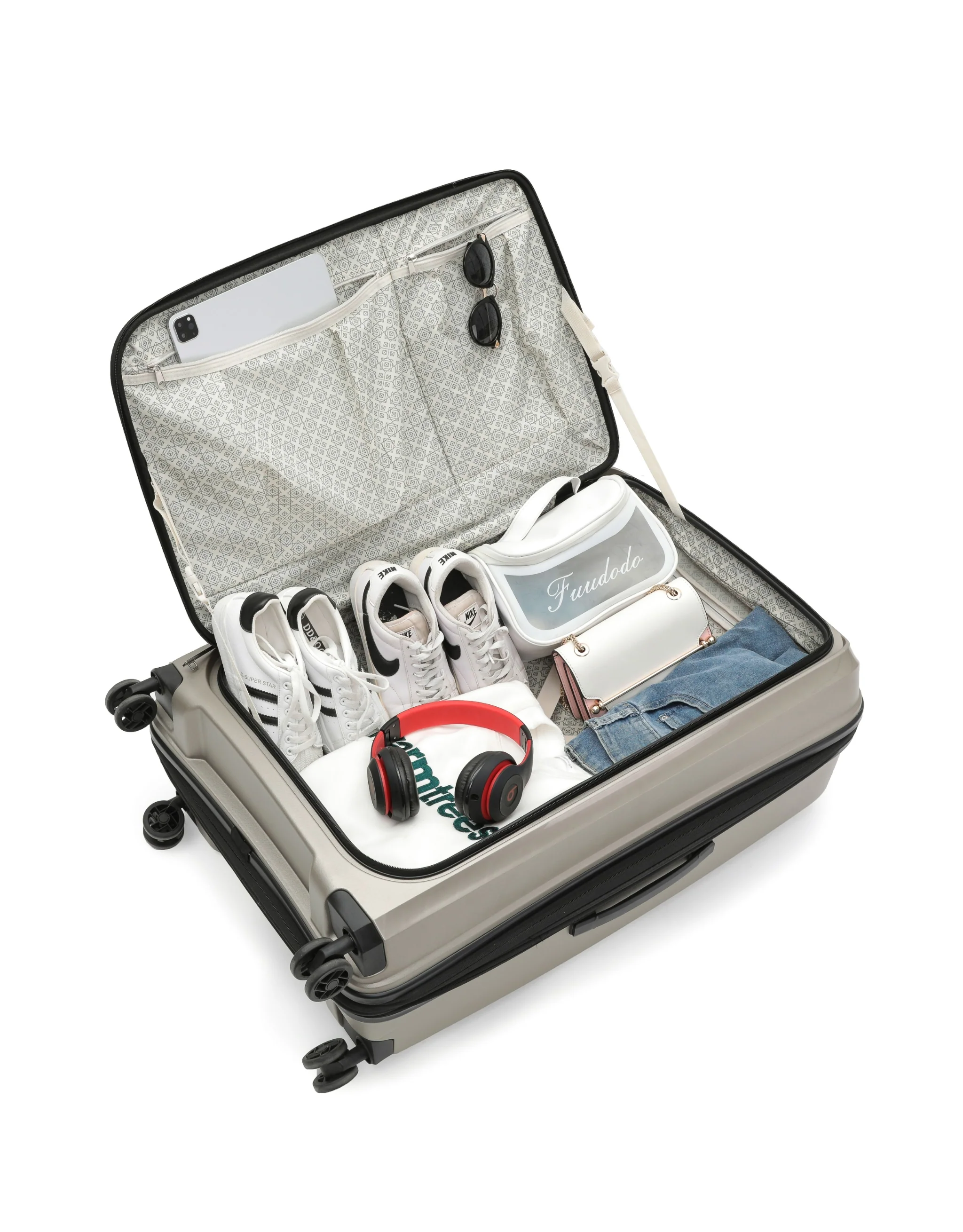 Space-X Dual Opening Hard Suitcase 3 Piece Set - Champagne - Image 5