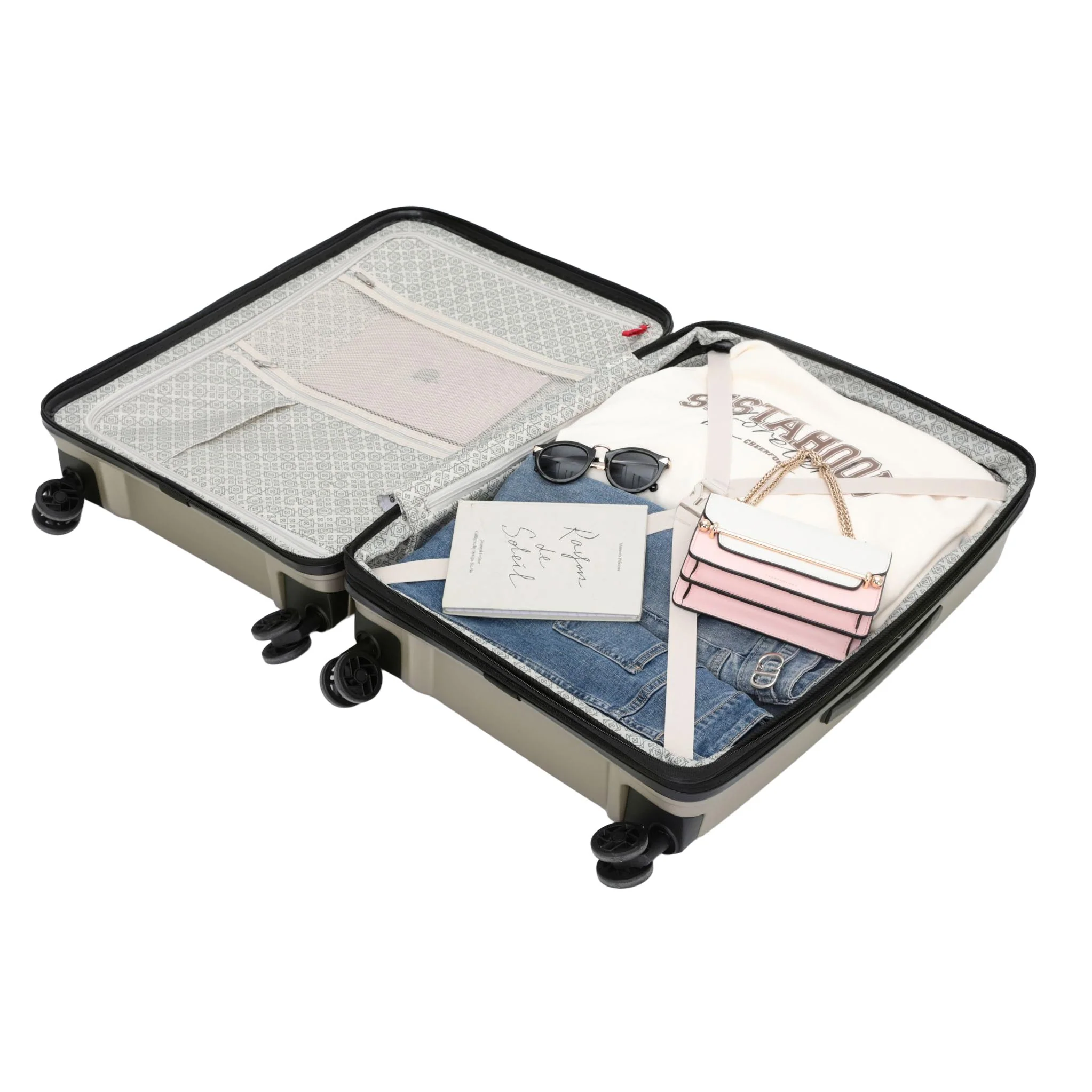 Space-X 76cm Large Dual Opening Hard Suitcase - Champagne - Image 6