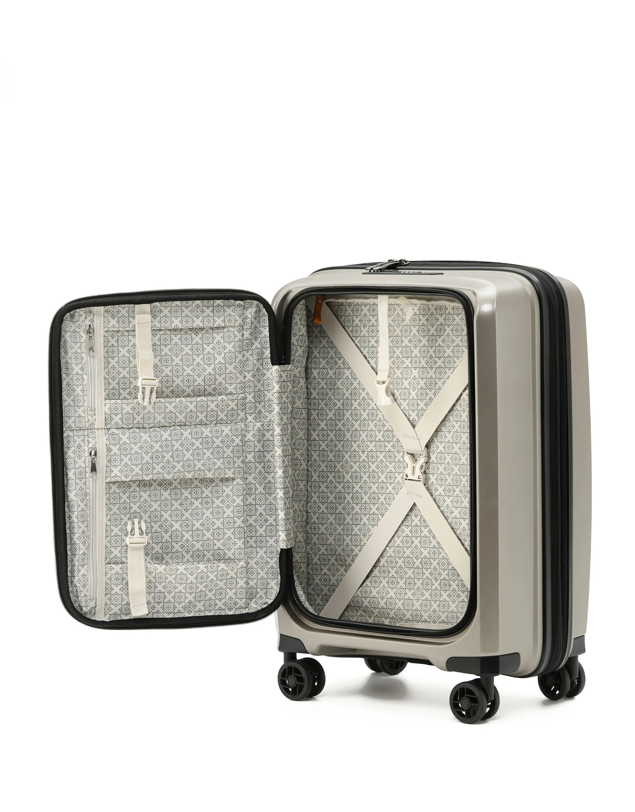 Space-X Dual Opening Hard Suitcase 3 Piece Set - Champagne - Image 8