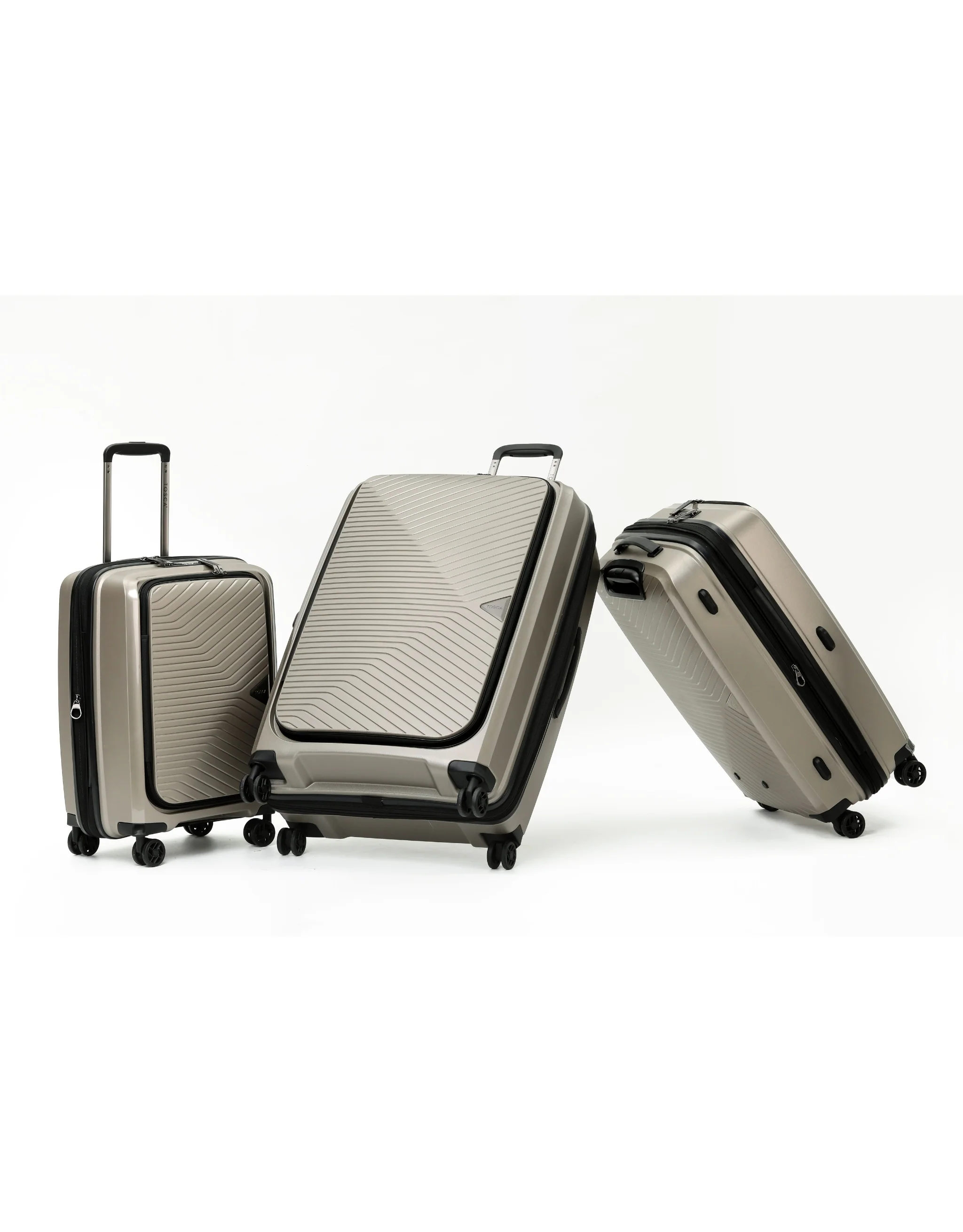 Space-X Dual Opening Hard Suitcase 3 Piece Set - Champagne - Image 9