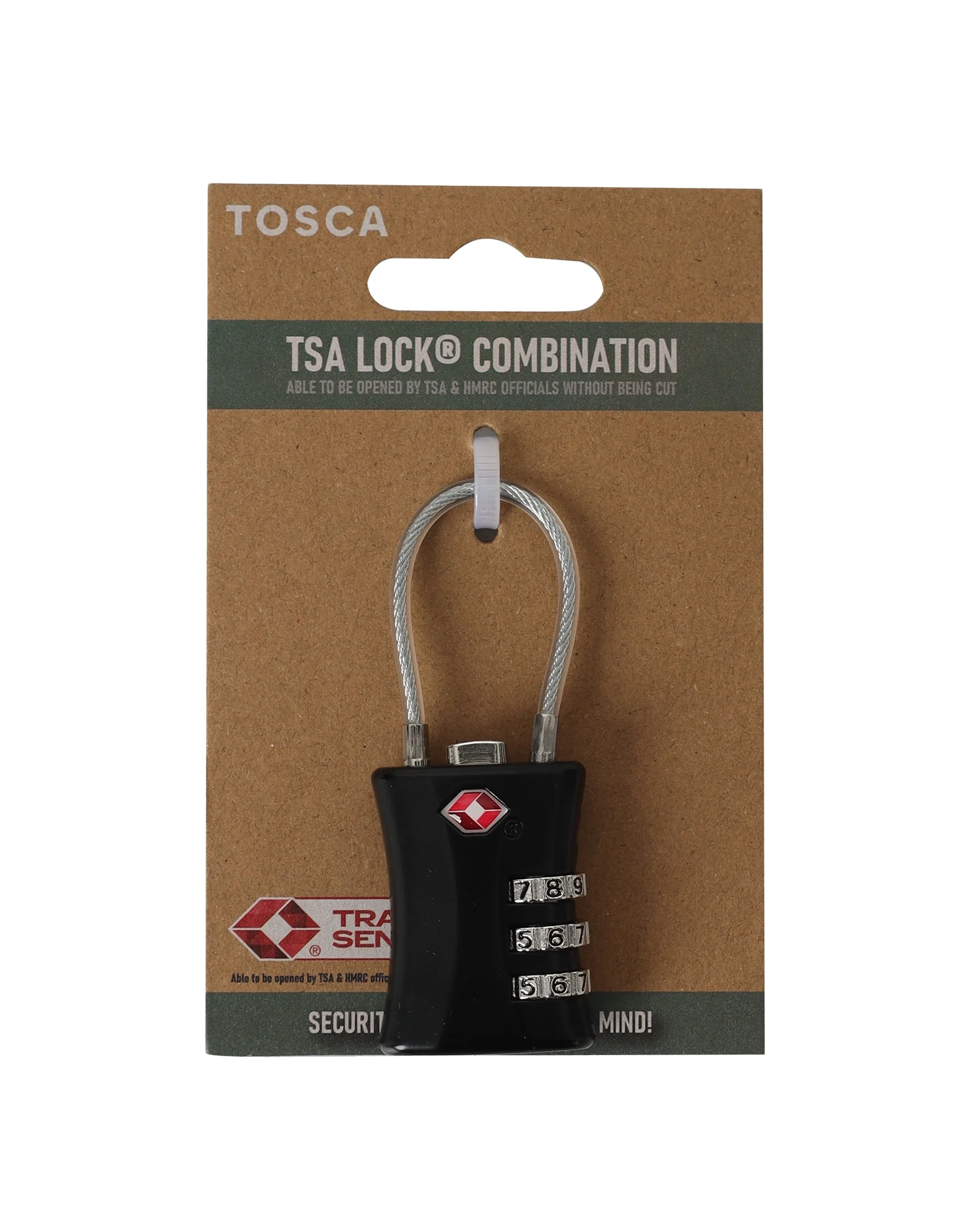 TSA Combination Lock With Cables - Black - Image 3