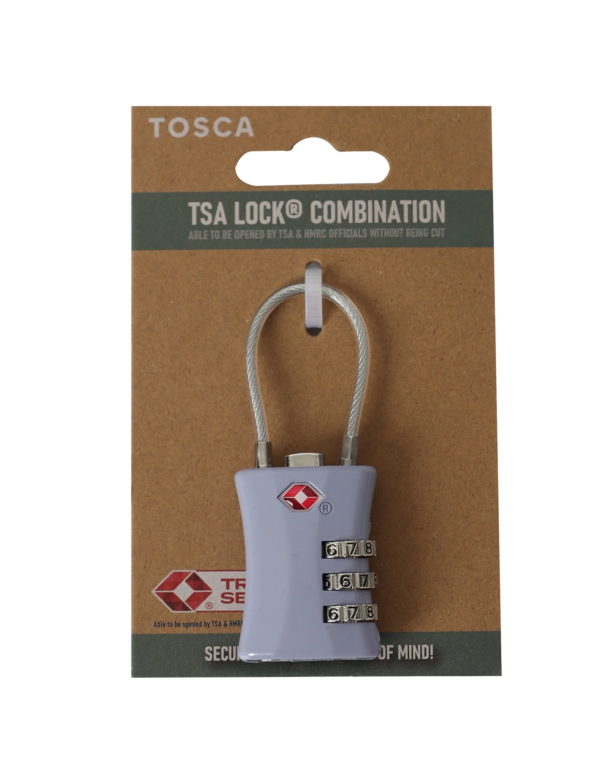 TSA Combination Lock With Cables - Lavender - Image 3