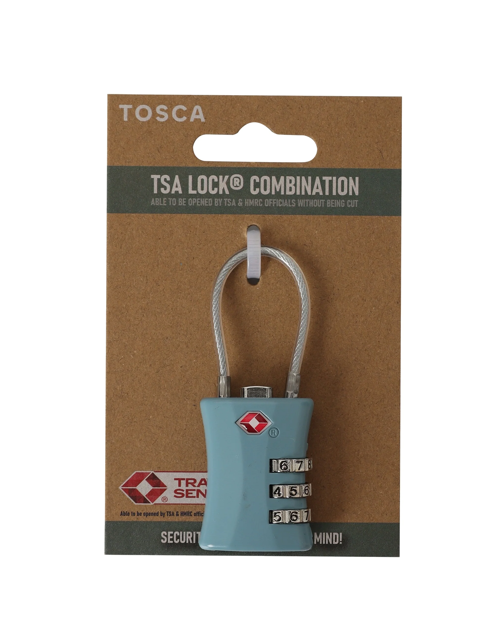 TSA Combination Lock With Cables - Ocean Blue - Image 3