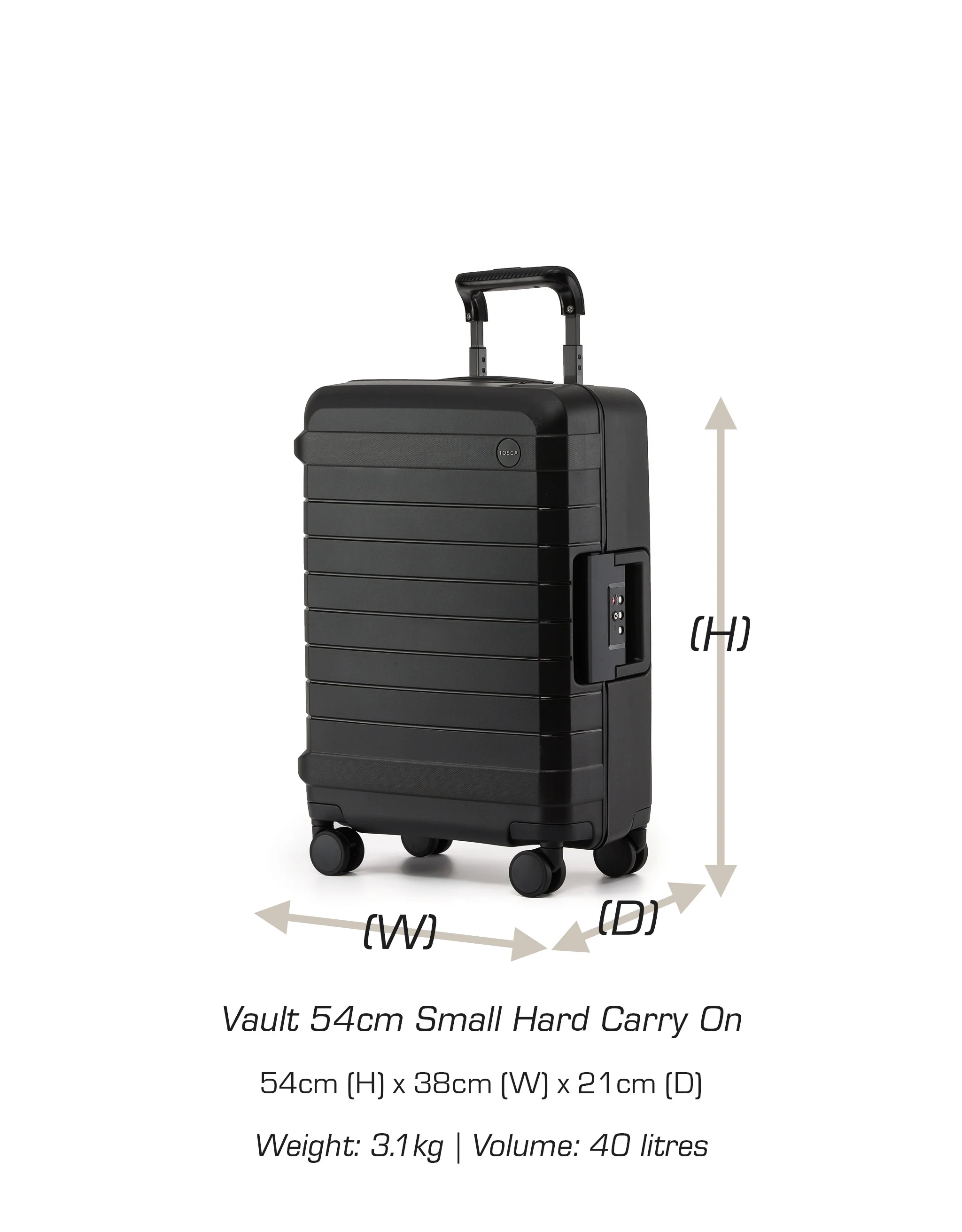 Vault 54cm Small Hard Carry On - Black - Image 6