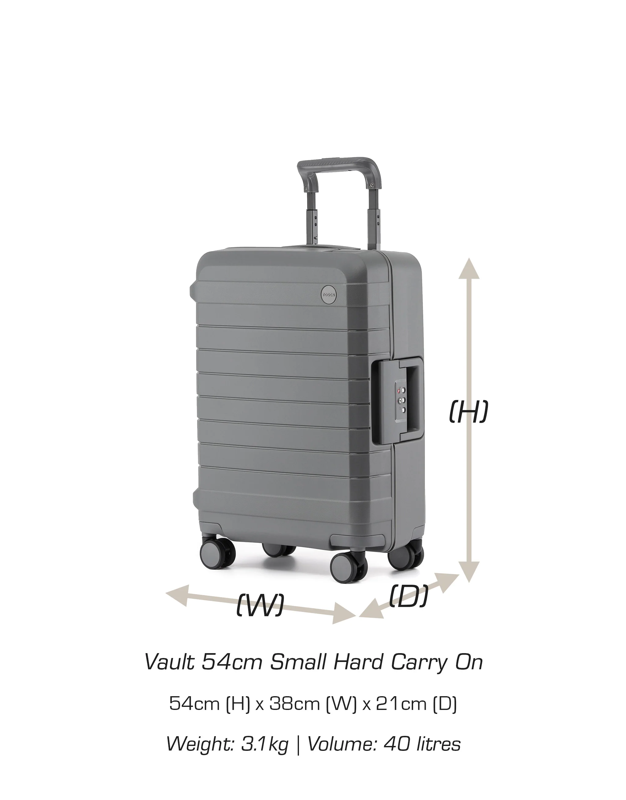 Vault 54cm Small Hard Carry On - Grey - Image 5