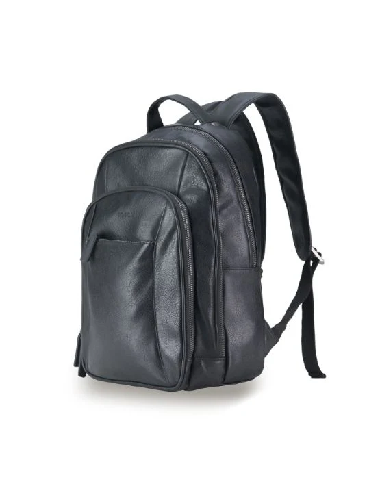 Vegan Leather Backpack - Black