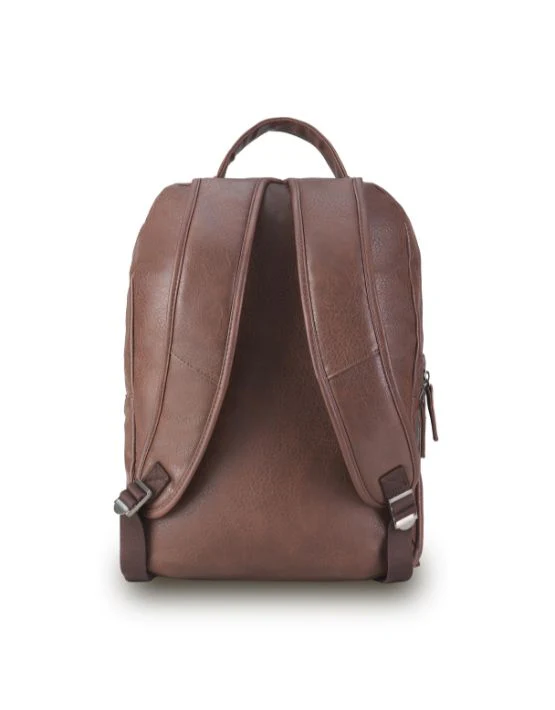 Vegan Leather Backpack - Chocolate - Image 2