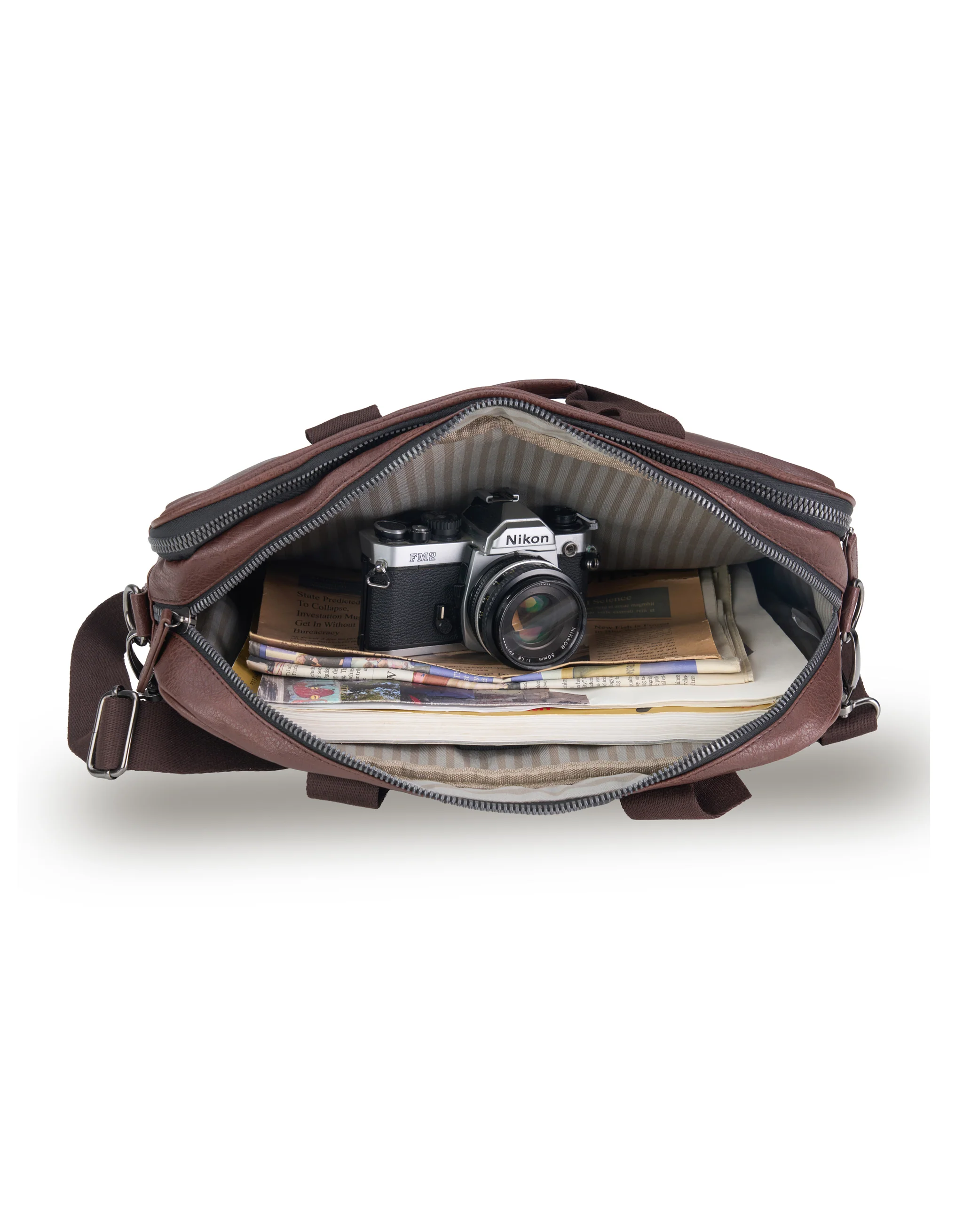 Vegan Leather Business Bag - Chocolate - Image 3