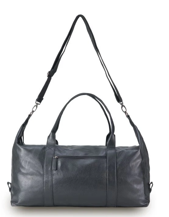 Vegan Leather Large Duffle Bag - Black - Image 3