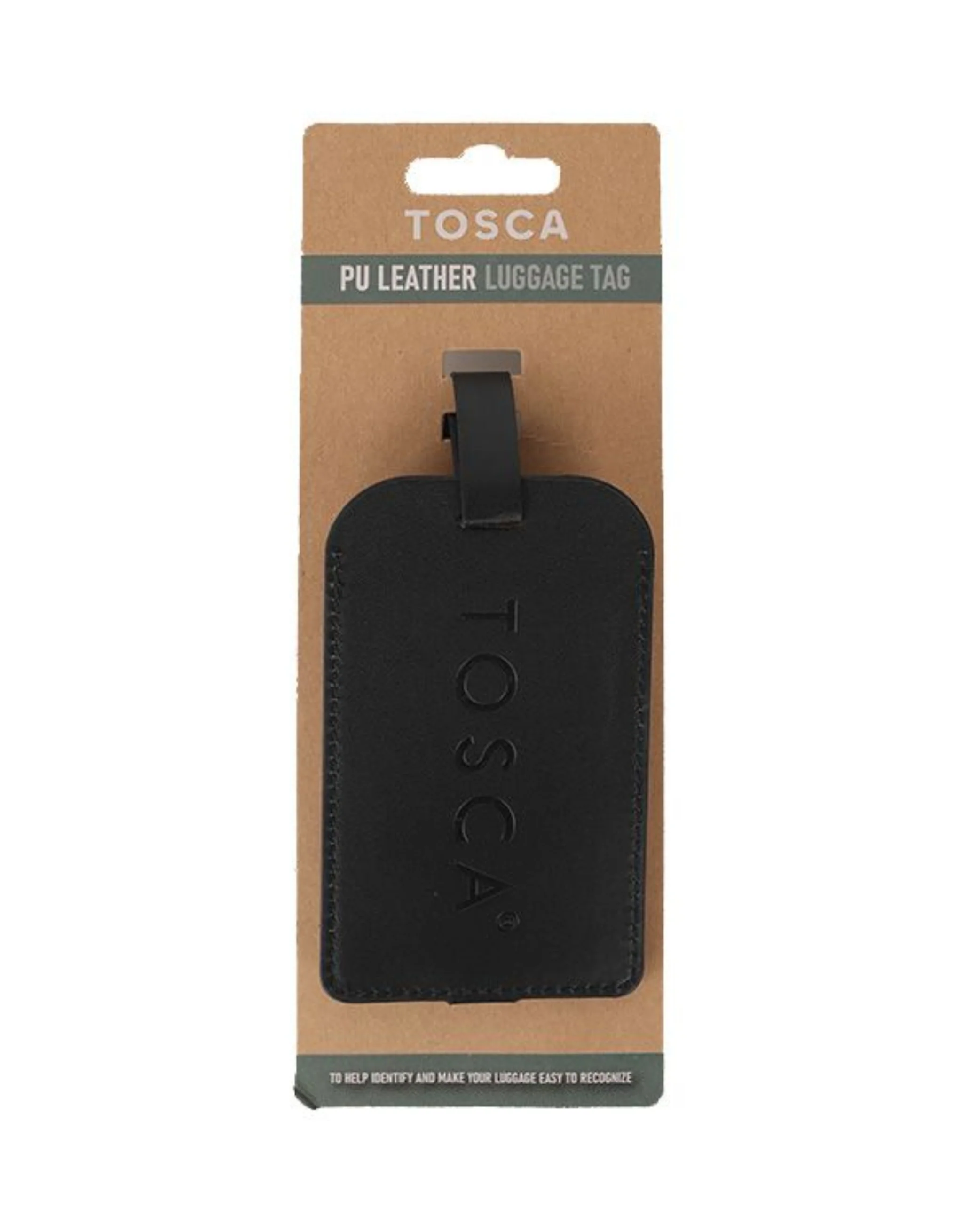 Vegan Leather Luggage Tag - Blue