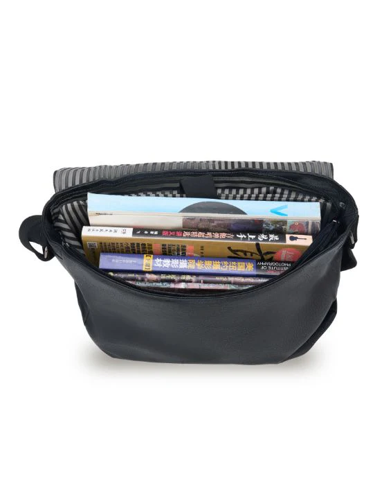 Vegan Leather Satchel - Black - Image 3