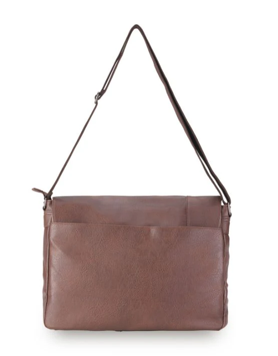 Vegan Leather Satchel - Chocolate - Image 3