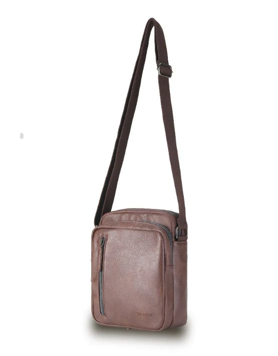 Vegan Leather Shoulder Bag - Chocolate