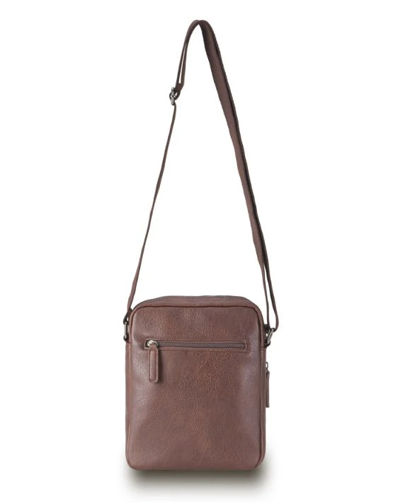 Vegan Leather Shoulder Bag - Chocolate - Image 2